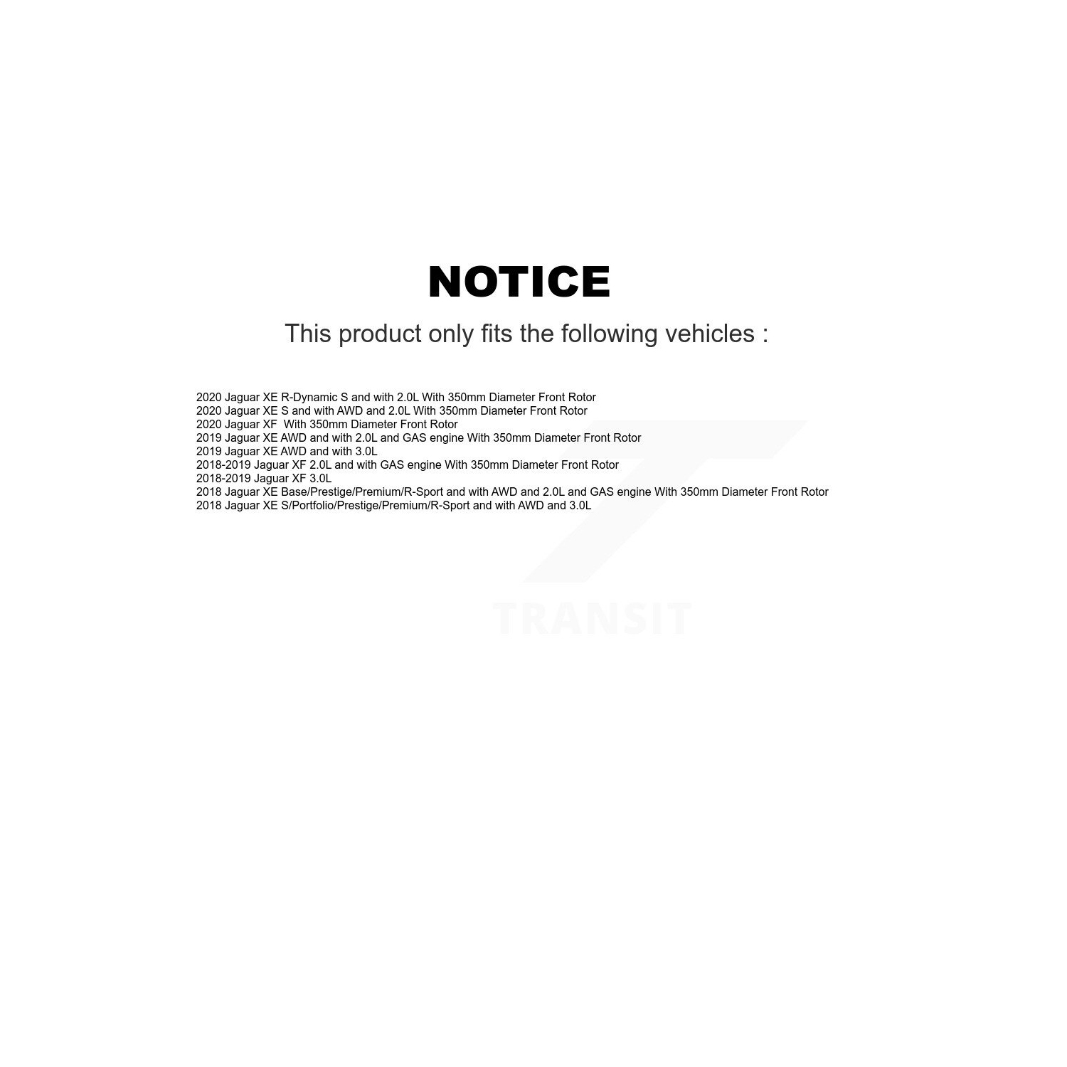 Plaquettes de frein à disque en céramique avant et capteurs d'usure pour la Jaguar XE XF KCW-100535