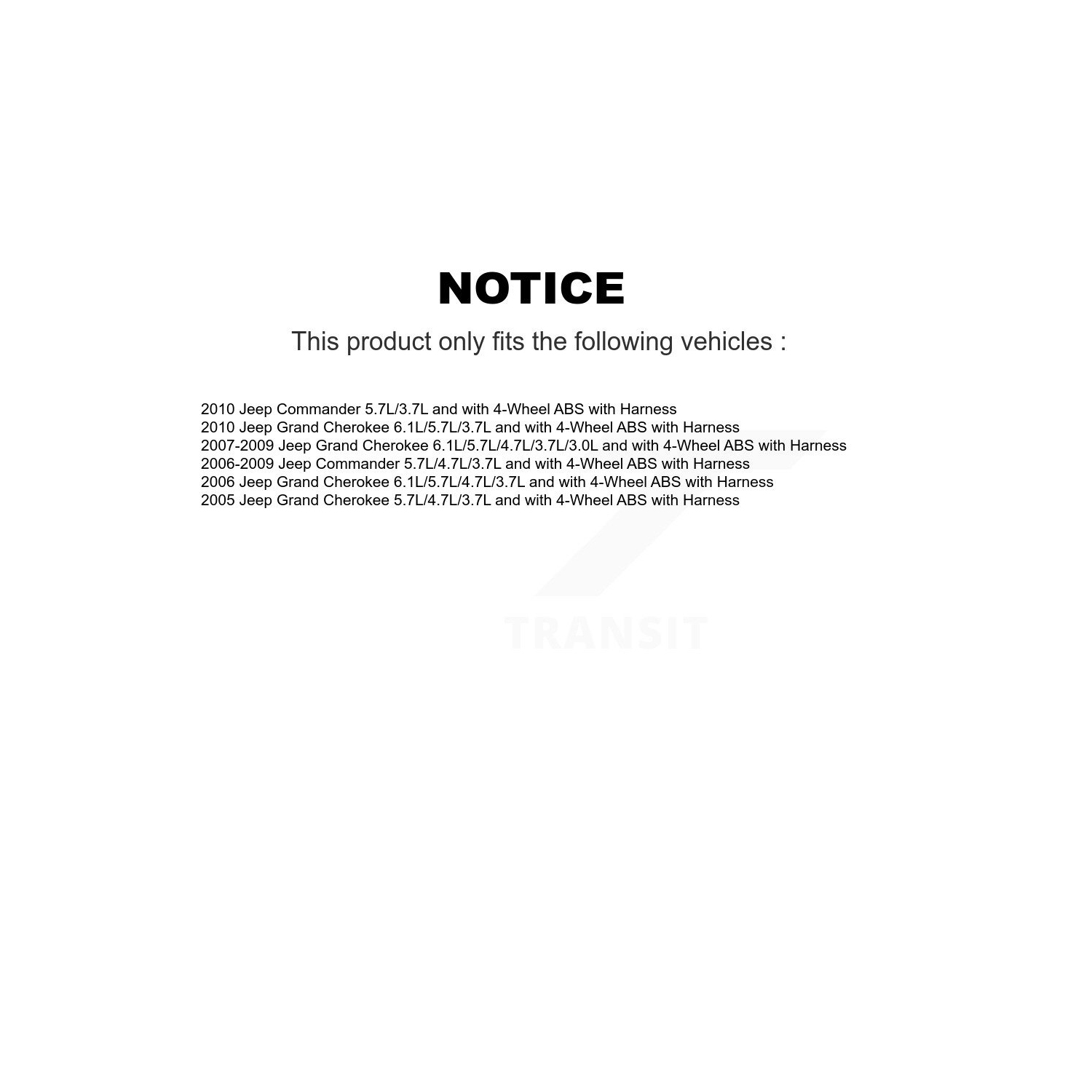 Front ABS Wheel Speed Sensor SEN-2ABS0432 For Jeep Grand Cherokee Commander with Harness