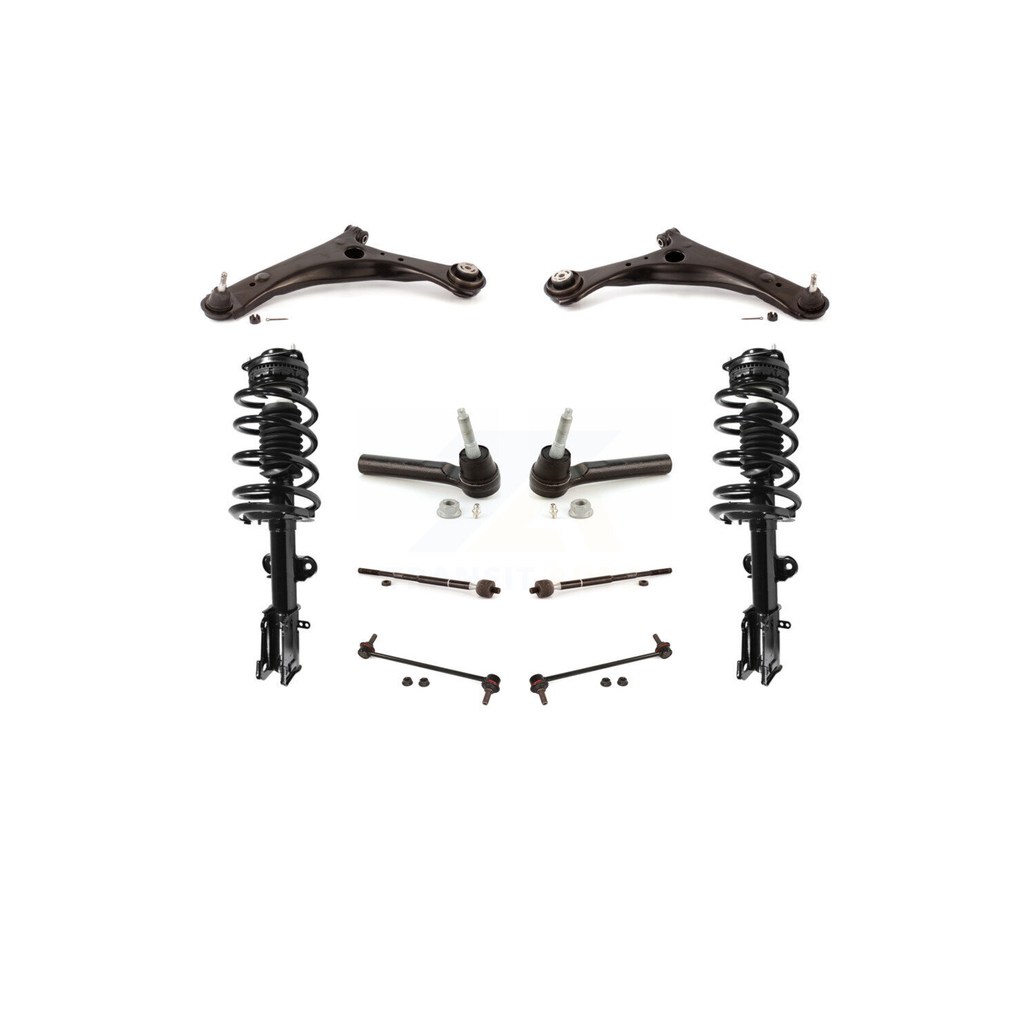 Front Arms Complete Shock Tie Rods Link Sway Bar Kit For Dodge Grand Caravan Town KSS-103953