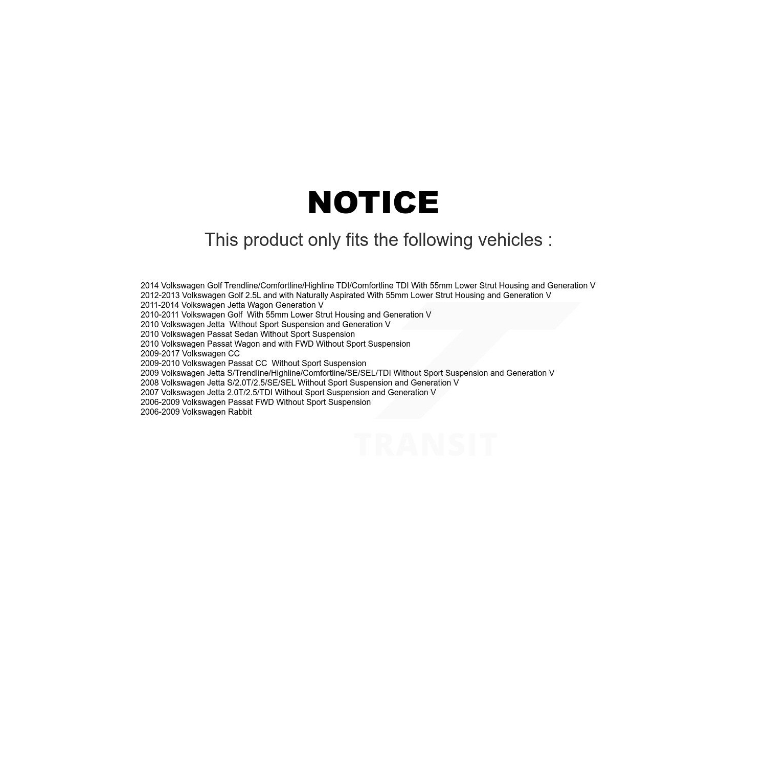 Ensemble amortisseur de jambe de force arrière avant et barre de torsion pour Volkswagen Jetta Golf Rabbit Passat CC KSS-108180