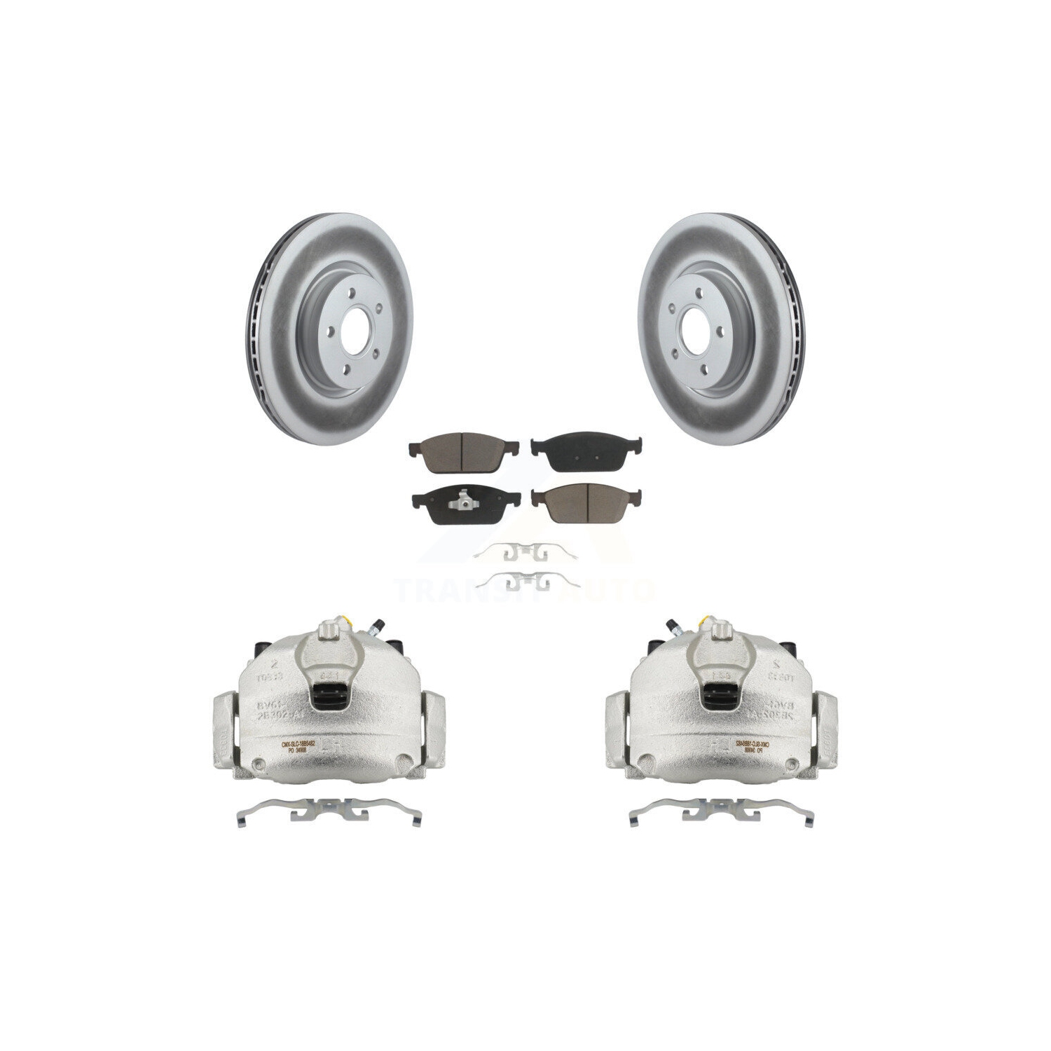 Front Brake Caliper Coat Rotors Ceramic Pad Kit For Ford Focus With 320mm Diameter Rotor KCG-100698C