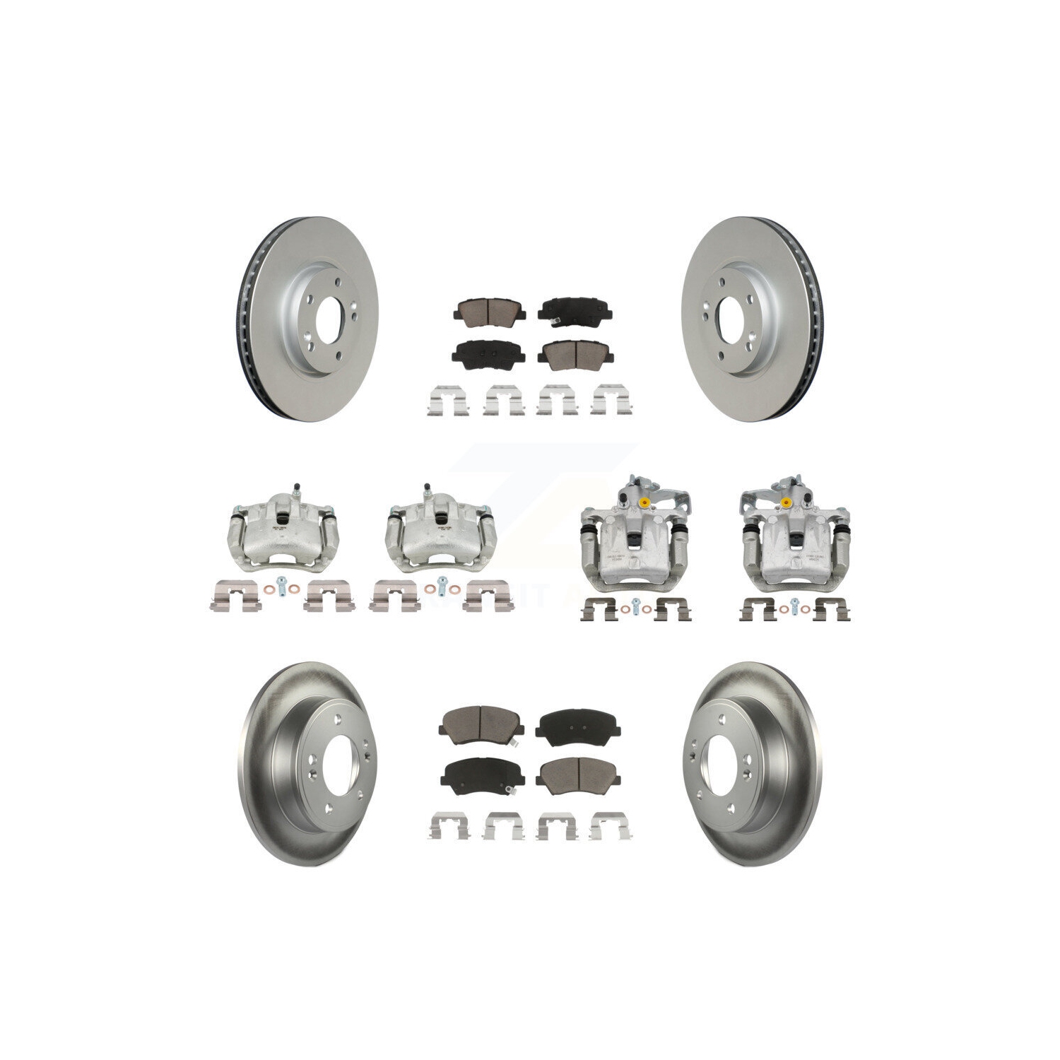 Ensemble de disque d'étrier de frein avant arrière et de plaquettes en céramique pour Kia Forte SX avec berline KCG-101056C