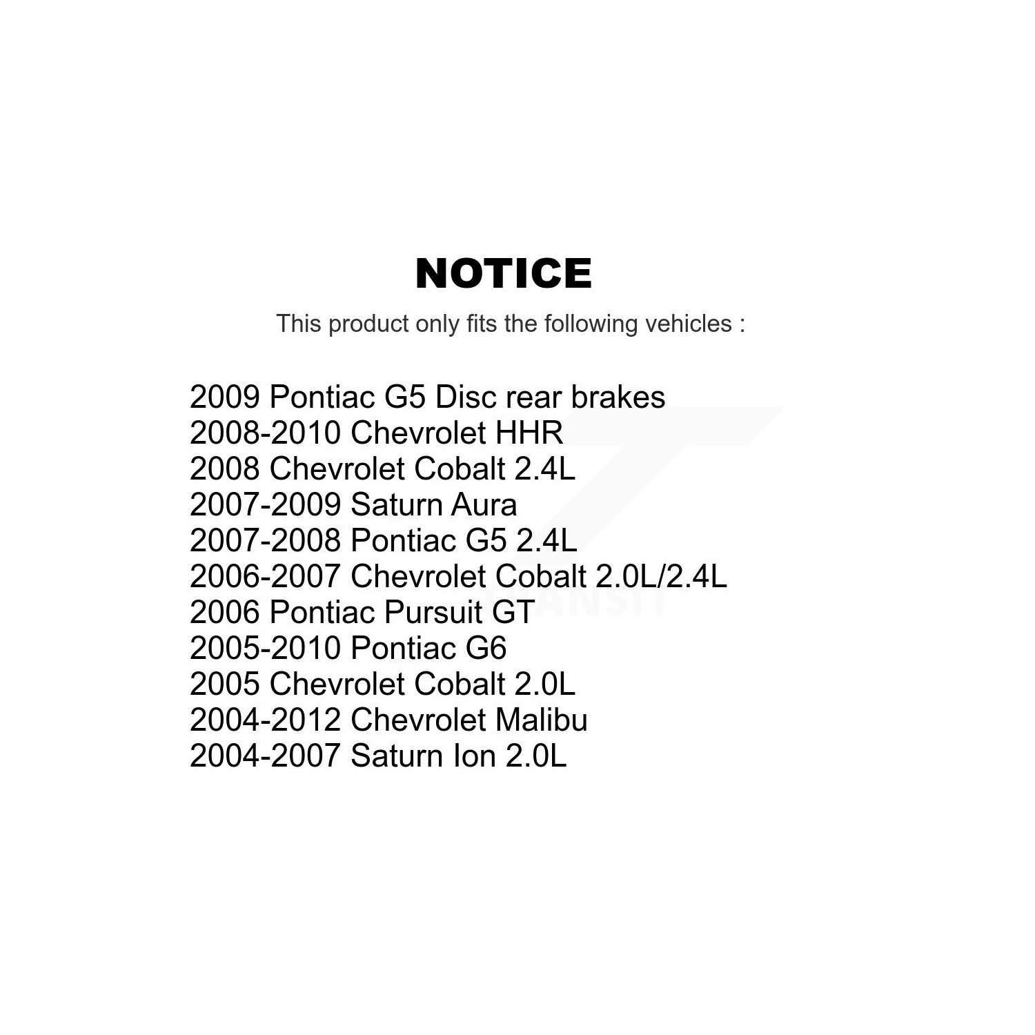 Rear Left Brake Caliper SLC-18B4893 For Chevrolet Malibu Pontiac Cobalt G5 G6 Saturn Ion HHR Pursuit