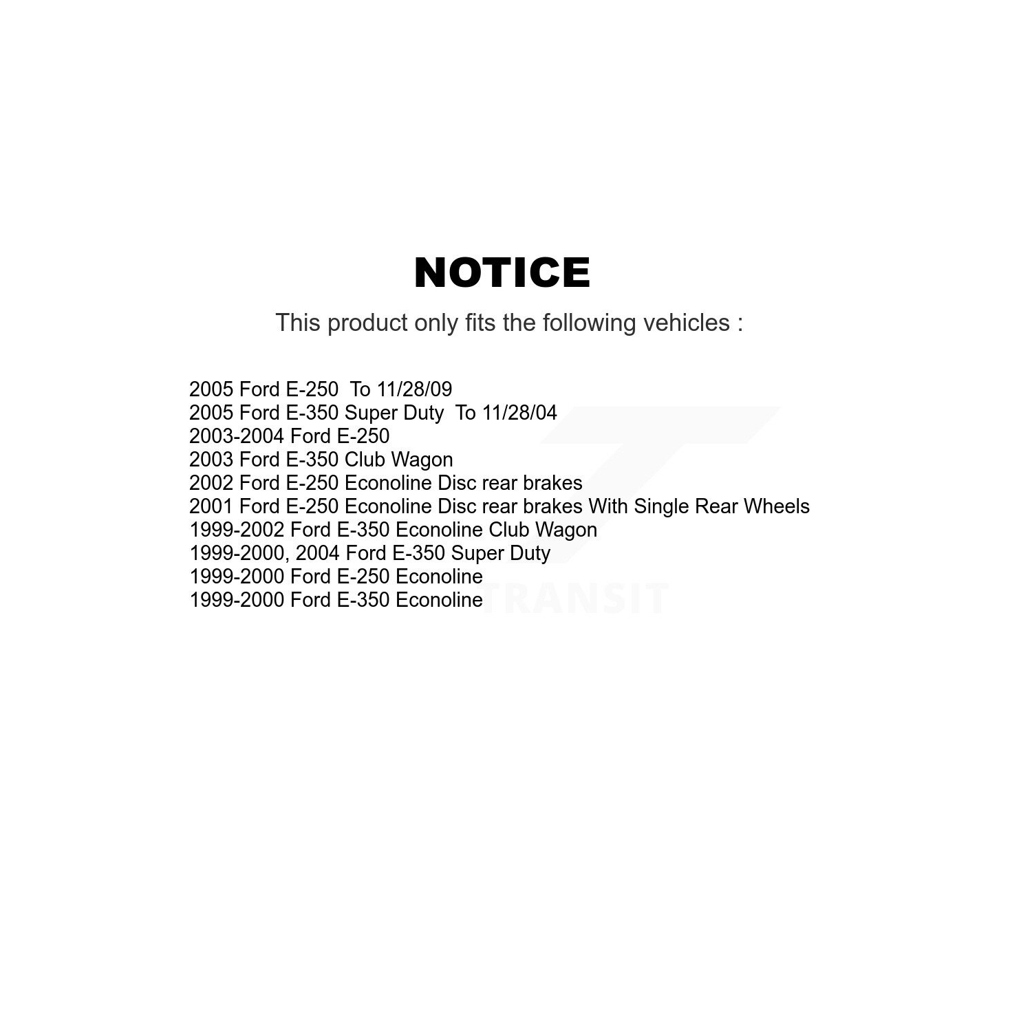 Plaquettes de frein à disque semi-métalliques à l'avant arrière pour Ford E-350 Super Duty E-250 Econoline KNN-100861