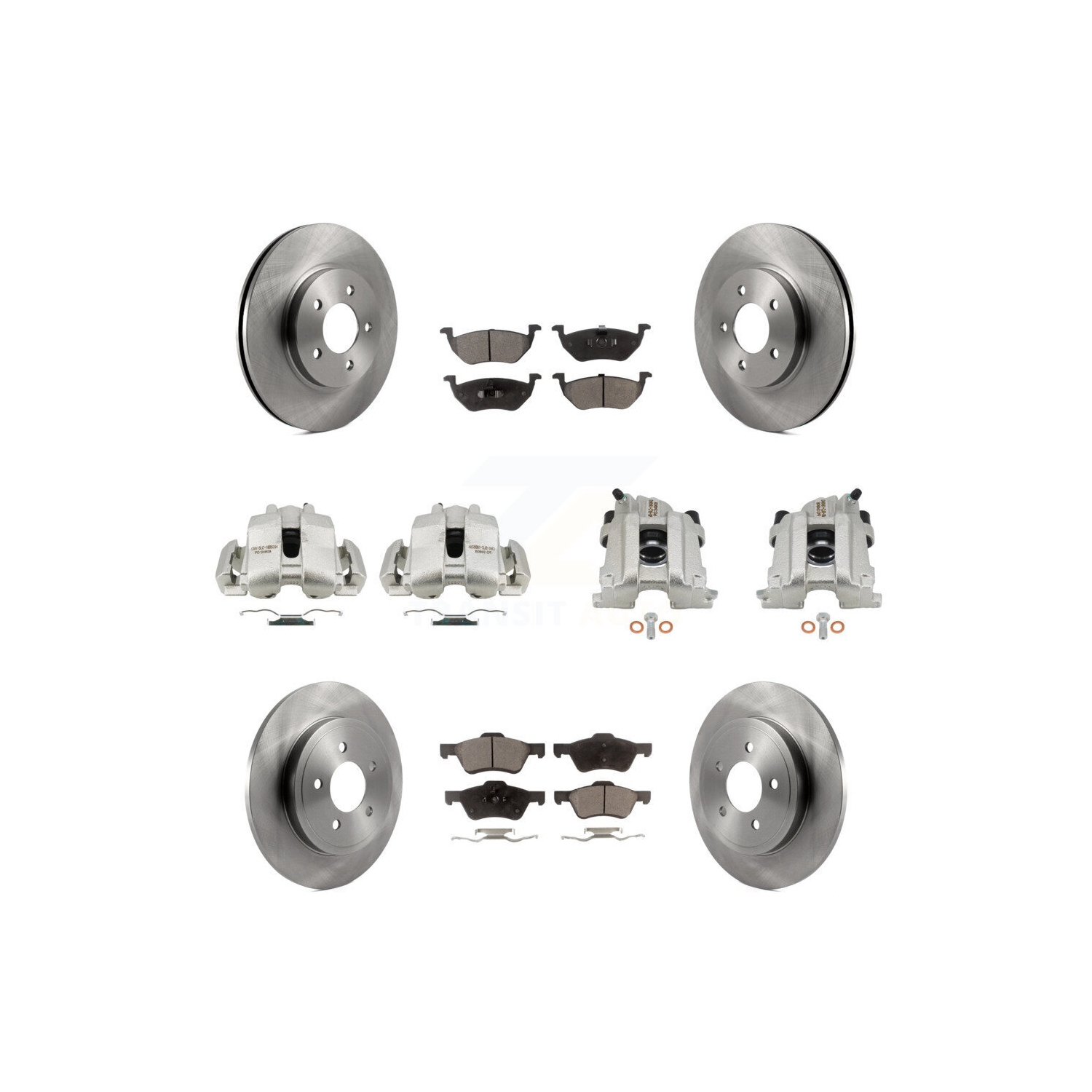 Front Rear Disc Brake Caliper Rotors And Ceramic Pads Kit For Mercury Mariner KC8-101147T