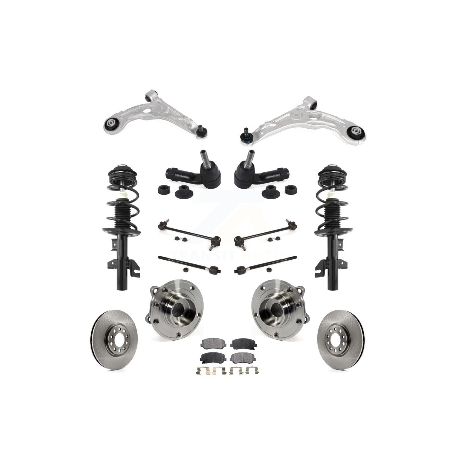 Front Rotors Brake Pads Bearing Suspension Kit For 13-16 Dodge Dart Limited/GT/Aero KM-100386