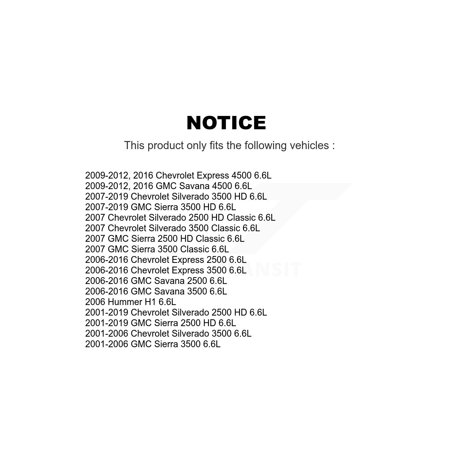 Filtre à huile moteur pour Chevrolet Sierra 2500 HD Silverado 3500 Express Savana KLO-100054 de GMC