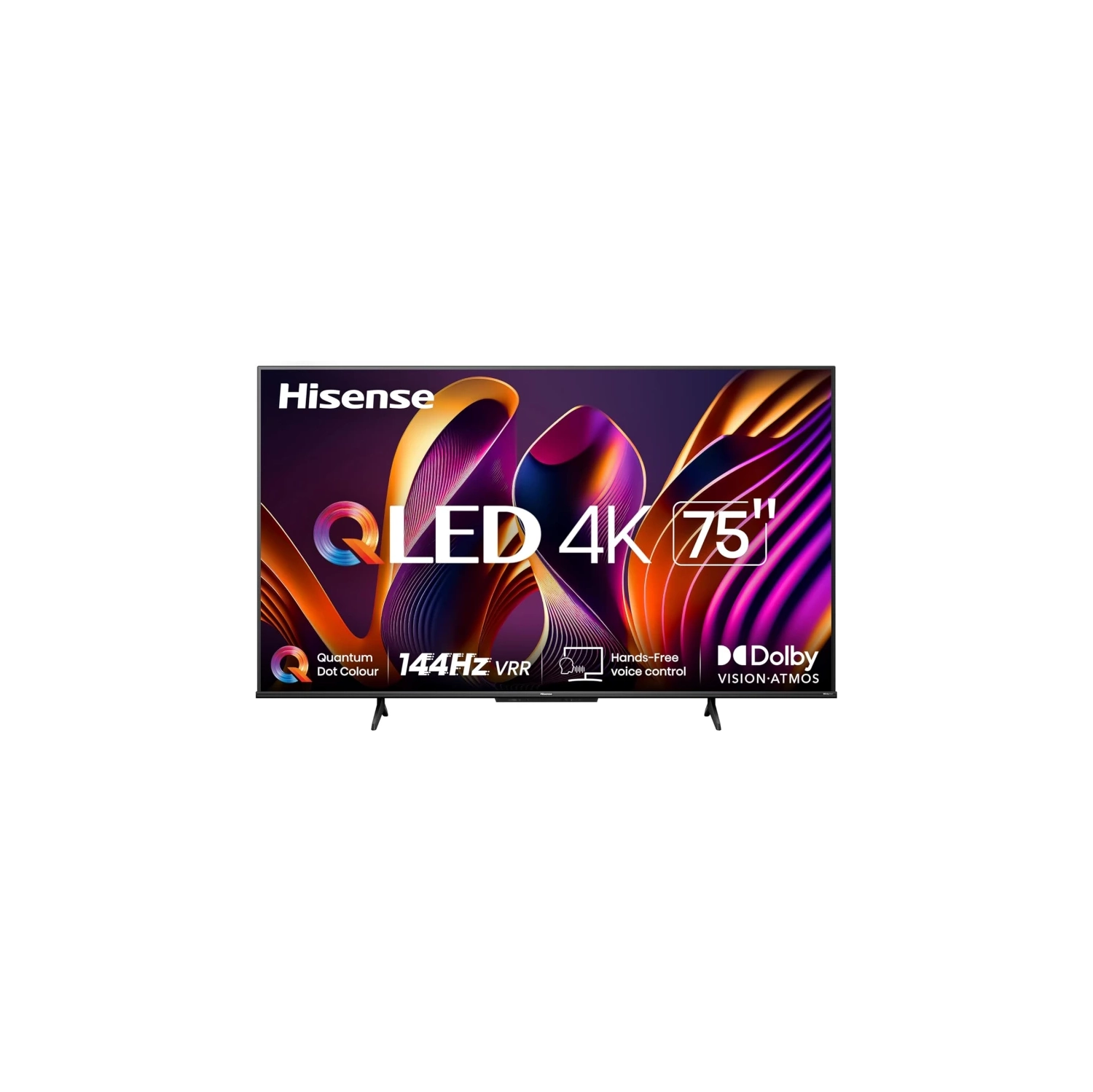 Hisense 75QD7N 75-Inch QLED 4K Google TV - Quantum Dot Color, 144Hz Refresh Rate, 4K AI Upscaler, Total HDR Solution, Game Mode PRO, HDR10+