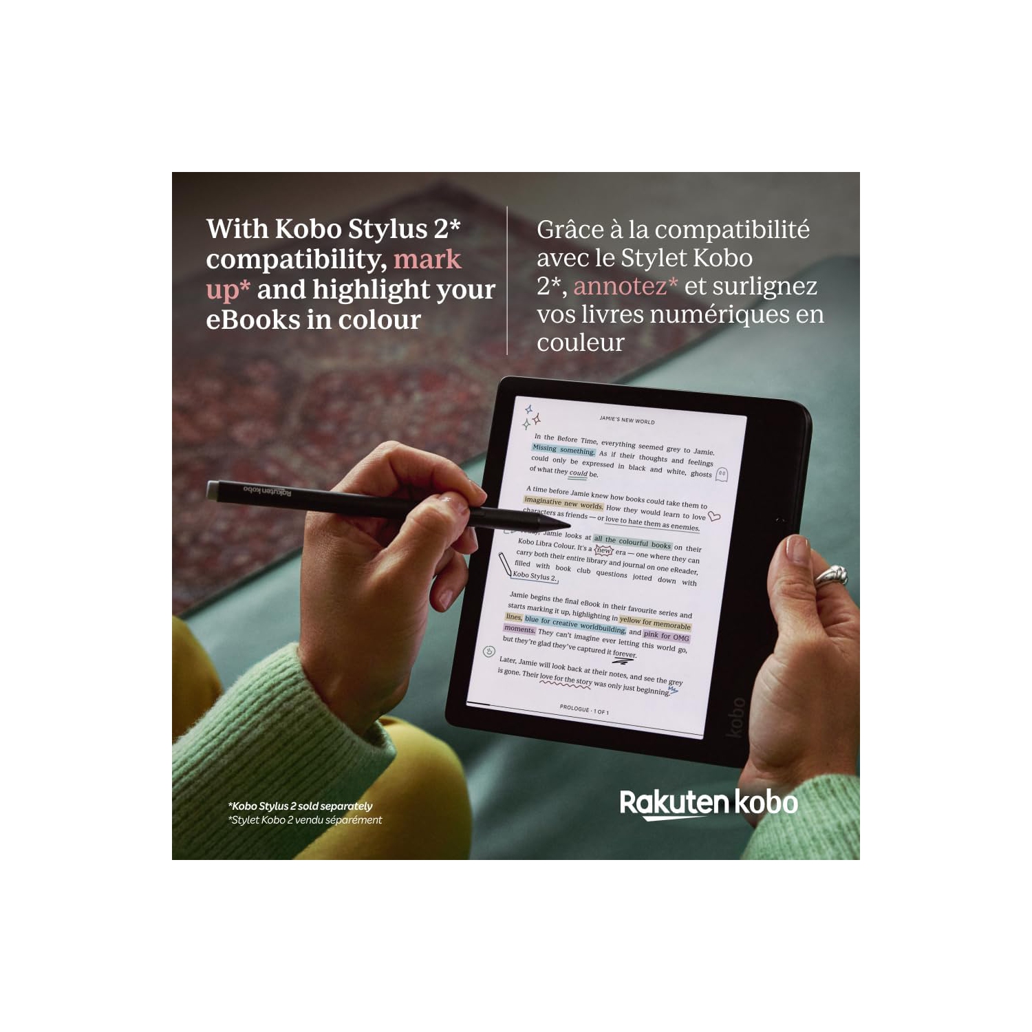 Liseuse numérique à écran tactile couleur de 7&nbsp;po Libra de Kobo - Blanc - Remis à neuf