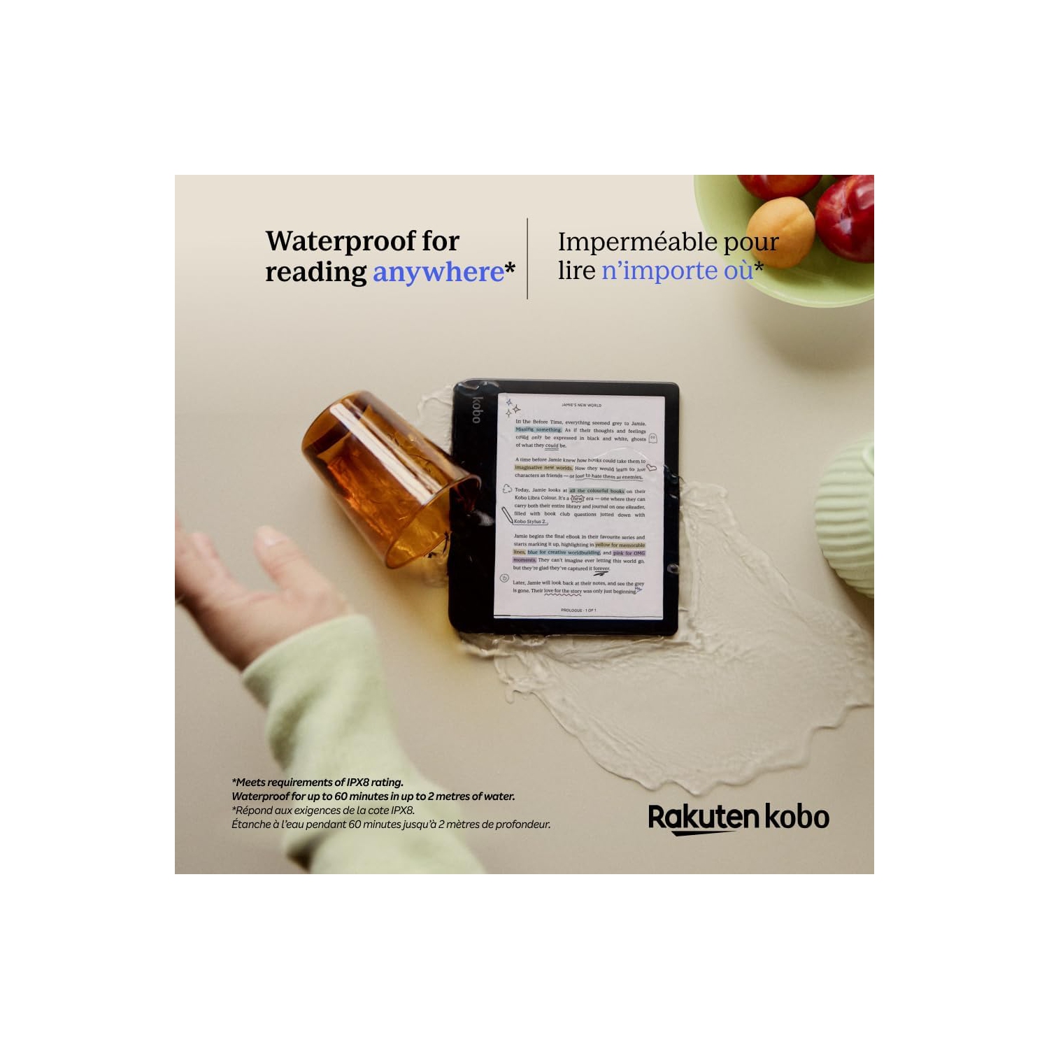 Liseuse numérique à écran tactile couleur de 7&nbsp;po Libra de Kobo - Blanc - Remis à neuf