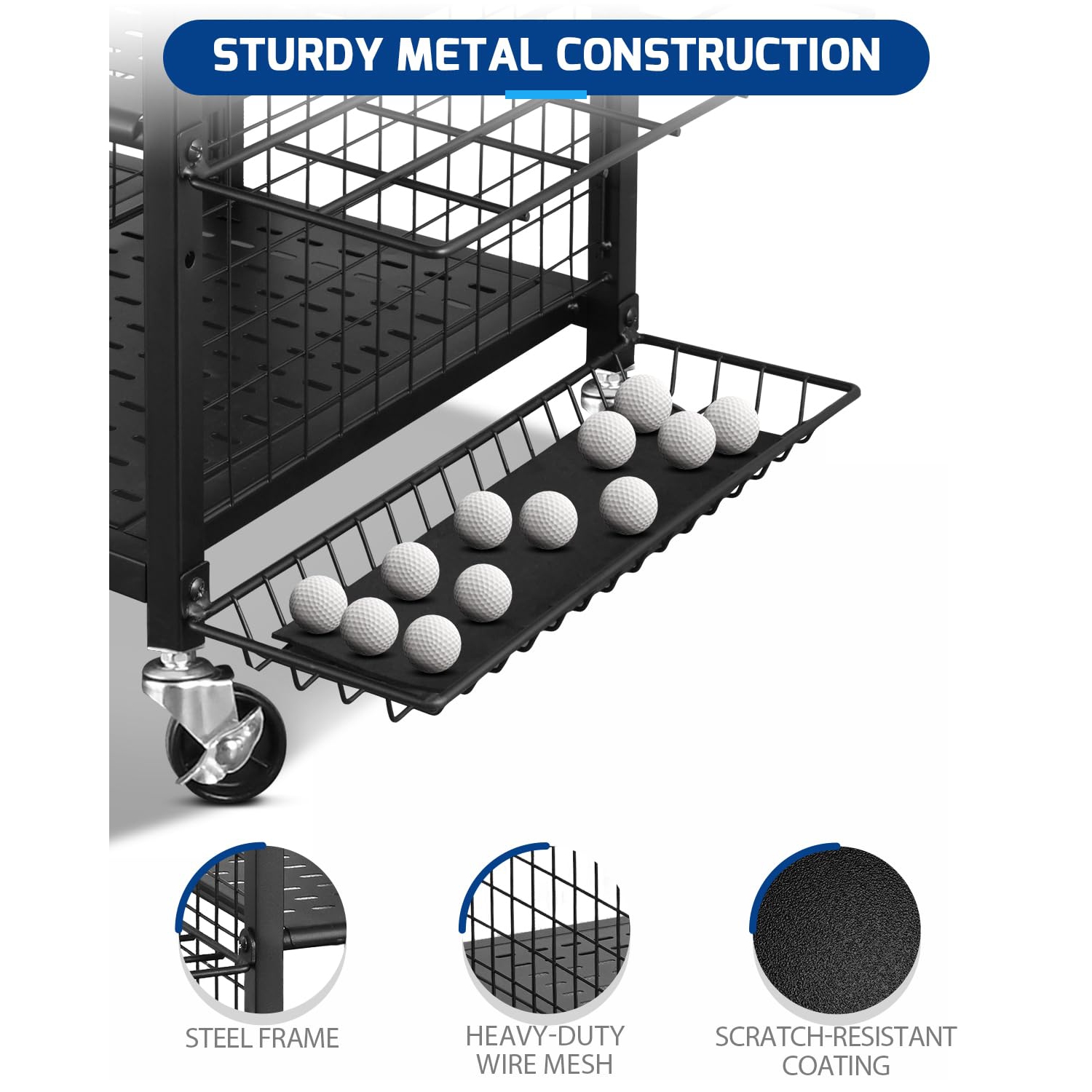 Zachvo Golf Storage Organizer Garage Rack pour sacs et équipements de golf