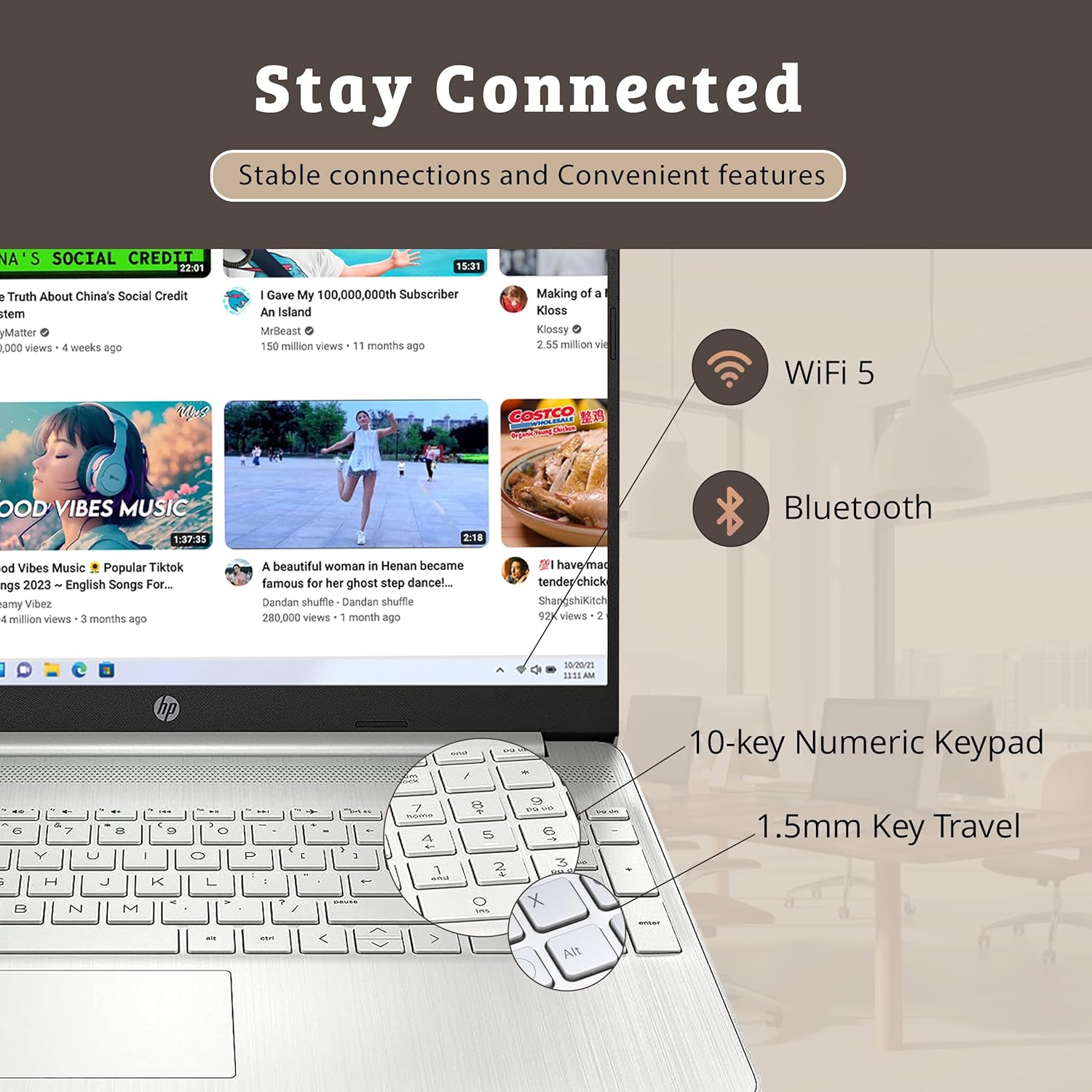 Boîte ouverte - Portable professionnel HP 15,6&nbsp;po HD intégrale, Core i5-1135G7 Intel, SSD PCIe 256&nbsp;Go, mémoire vive 8&nbsp;Go, clavier