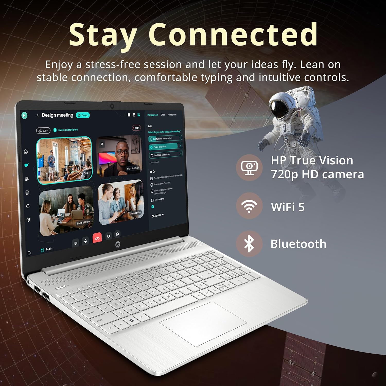 HP 15.6" FHD Laptop Computer, AMD Athlon Silver 3050U, 256GB SSD, 8GB DDR4 RAM, AMD Radeon Graphics, HD Webcam, HDMI, Office 365, Windows 10 S,