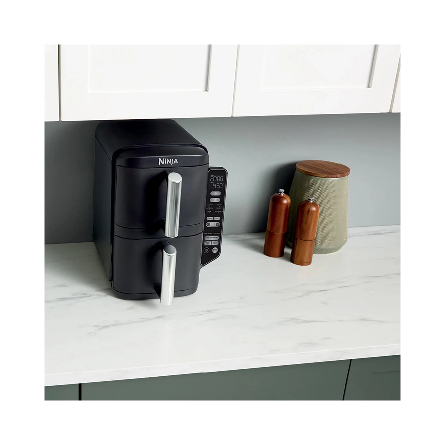 Ninja DoubleStack 2-Basket Air Fryer, DoubleStack Technology Cooks 4 Foods at Once, Space Saving Design, 8 QT, 6-in-1