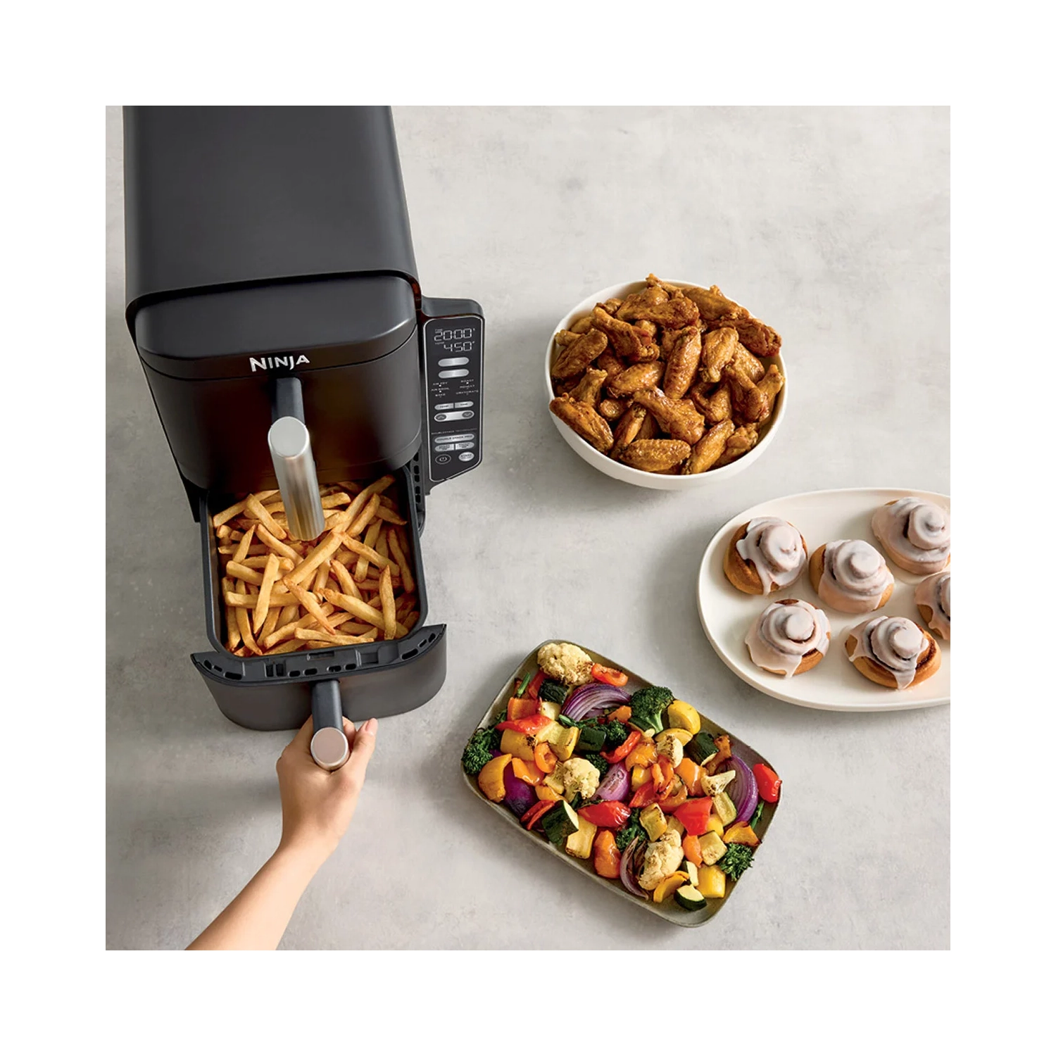 Ninja DoubleStack 2-Basket Air Fryer, DoubleStack Technology Cooks 4 Foods at Once, Space Saving Design, 8 QT, 6-in-1