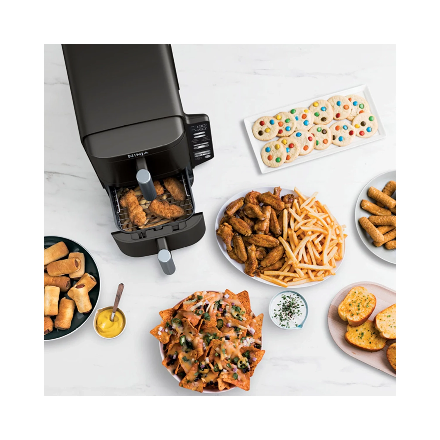 Ninja DoubleStack 2-Basket Air Fryer, DoubleStack Technology Cooks 4 Foods at Once, Space Saving Design, 8 QT, 6-in-1