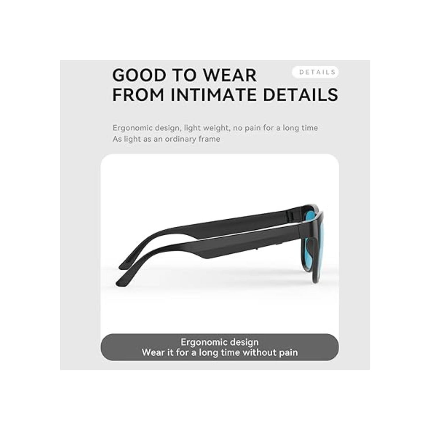 GS01 Smart Bluetooth Sunglasses, Audio Sunglasses With Speaker, UV400 Polarized lens, Open Ear Music, Touch Control