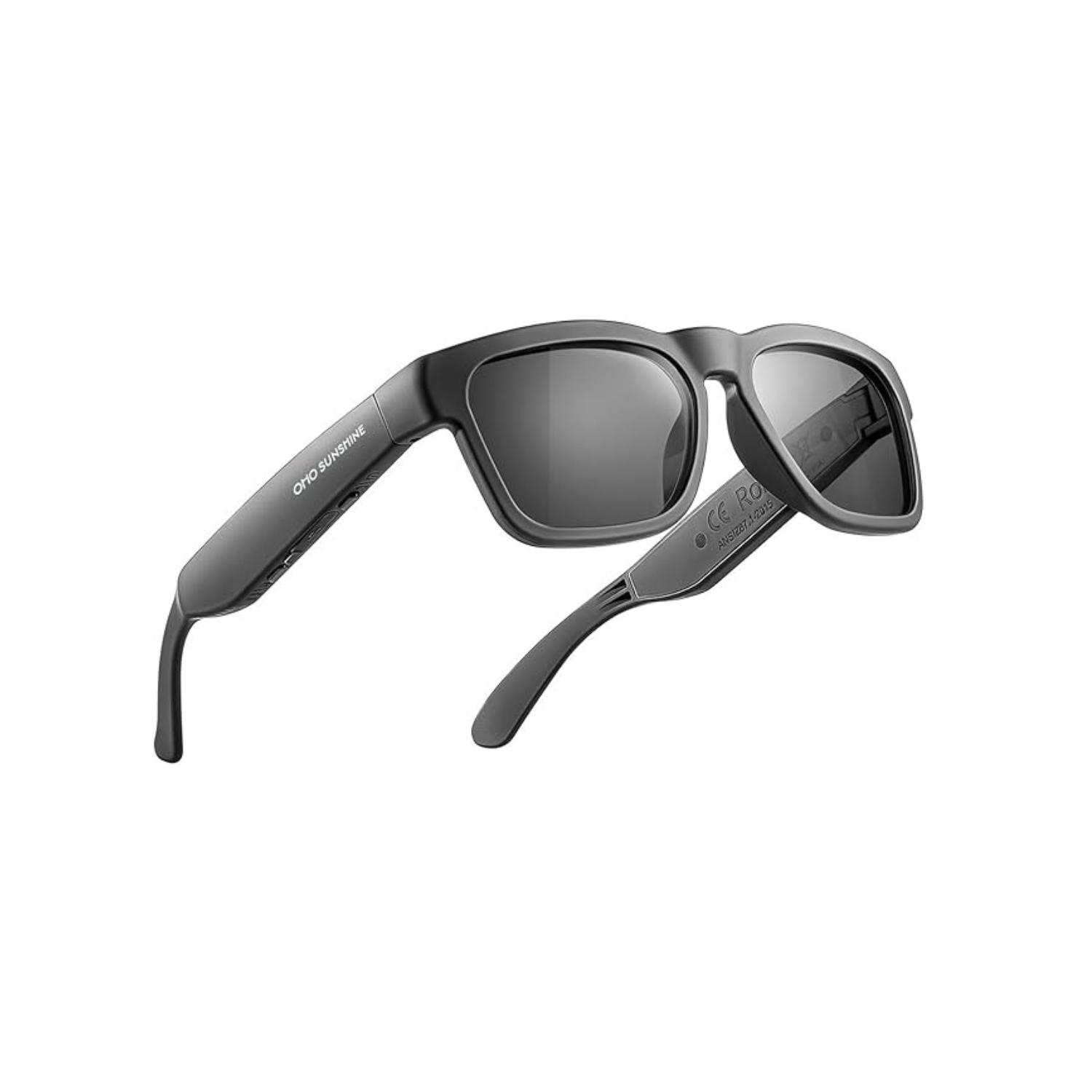 Smart Glasses,Polarized Sunglasses with Bluetooth Speaker,Athletic/Outdoor UV Protection and Voice Control,Unisex(Black Lens)