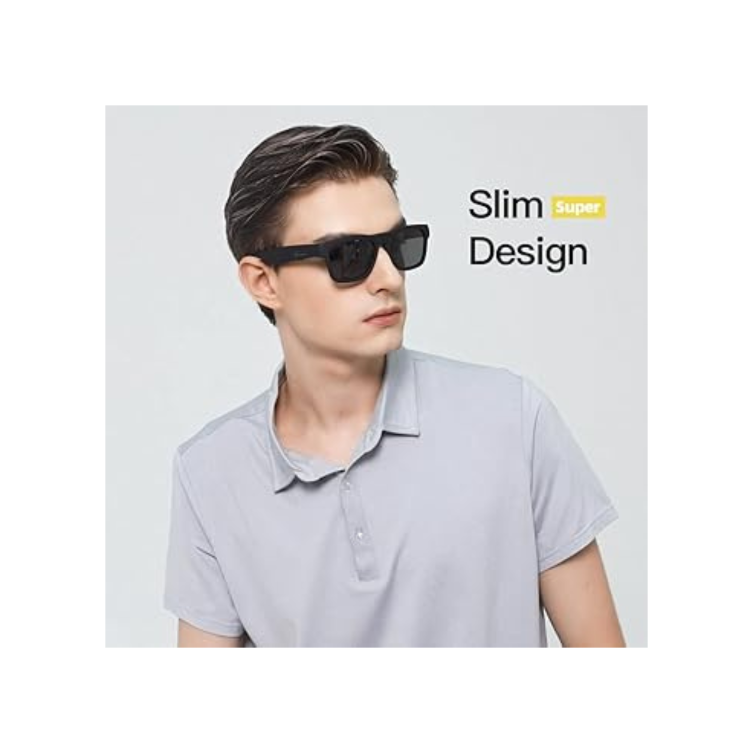 Smart Glasses,Polarized Sunglasses with Bluetooth Speaker,Athletic/Outdoor UV Protection and Voice Control,Unisex(Black Lens)