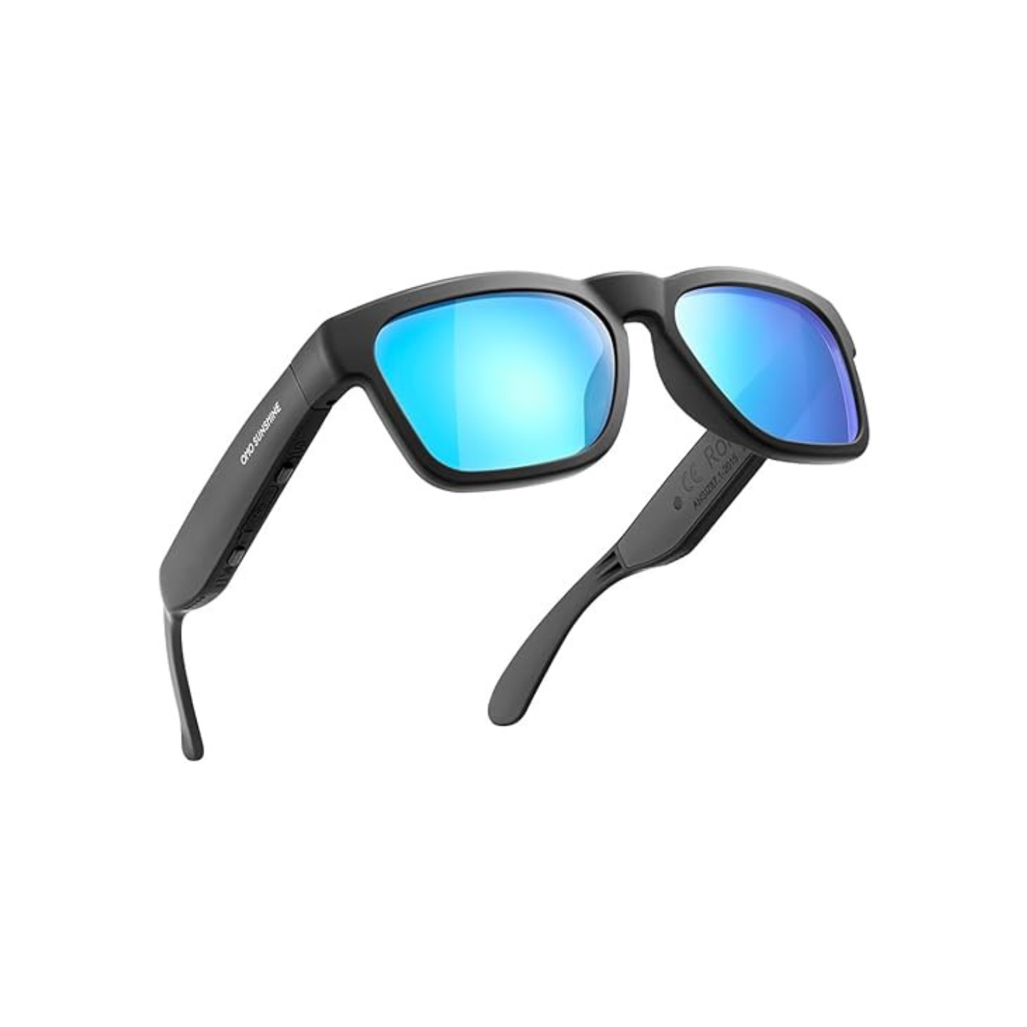 Smart Glasses,Polarized Sunglasses with Bluetooth Speaker,Athletic/Outdoor UV Protection and Voice Control,Unisex(Blue Lens)