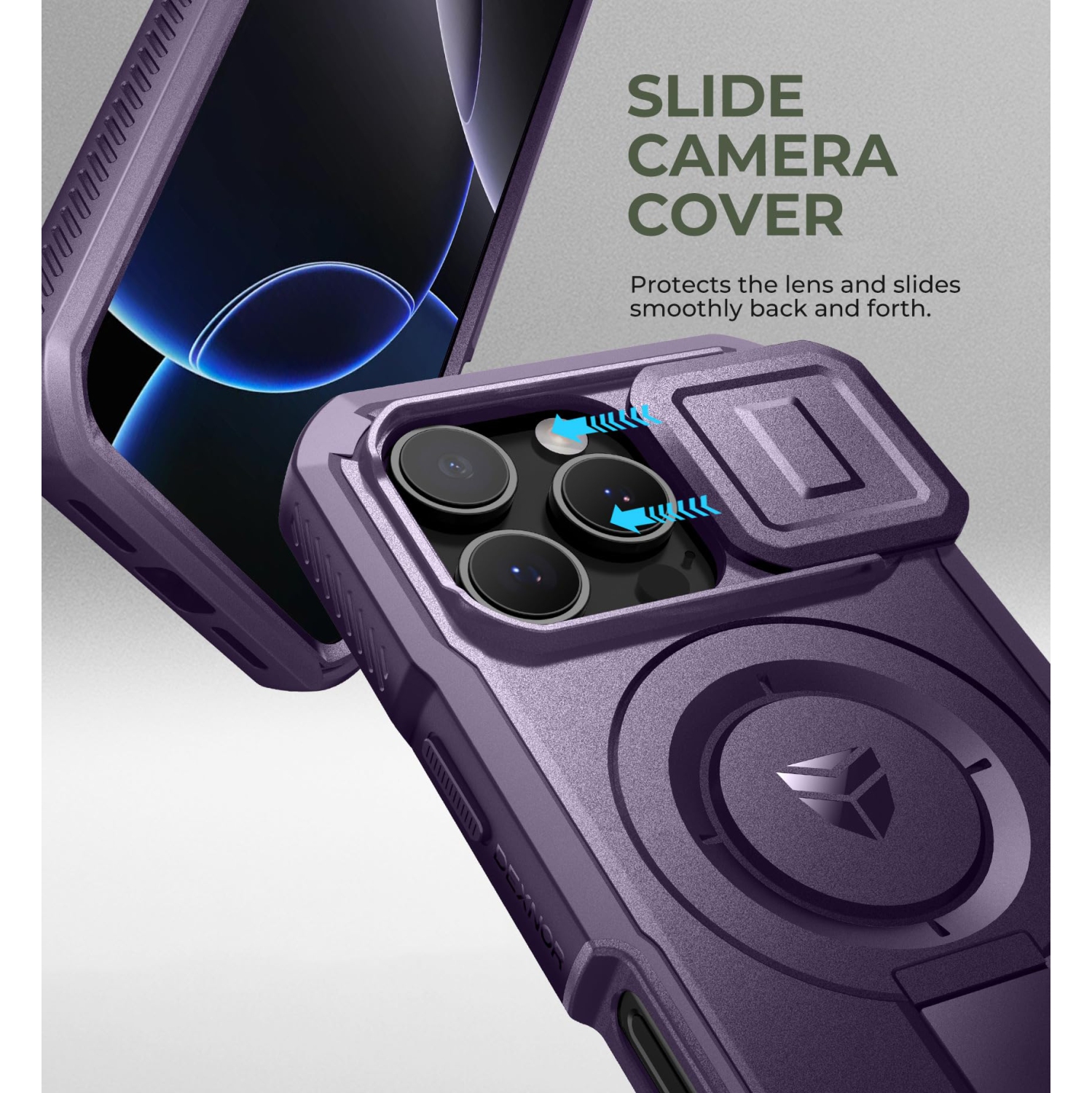 iPhone 16 Pro Magnetic Case with Slide Camera Cover & Adjustable Kickstand & Built-in Screen Protector, Rugged Shockproof Bumper Cases Heavy-Duty