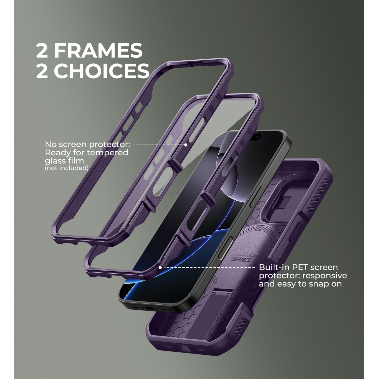 iPhone 16 Pro Magnetic Case with Slide Camera Cover & Adjustable Kickstand & Built-in Screen Protector, Rugged Shockproof Bumper Cases Heavy-Duty