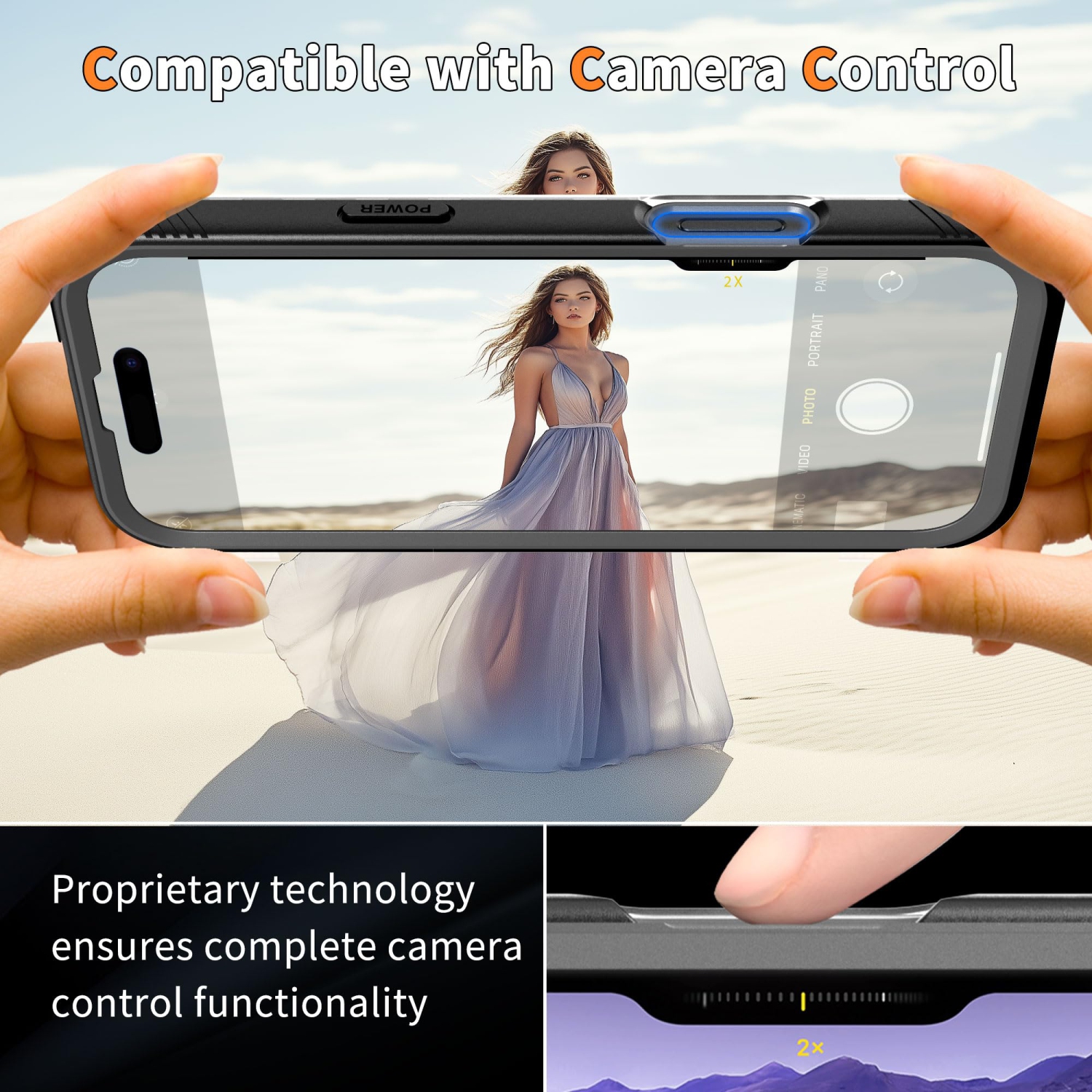 Étui étanche antichoc pour iPhone 16 Pro avec protecteur d'écran/d'appareil photo - Robuste/hermétique à la poussière/protection intégrale Rugged360