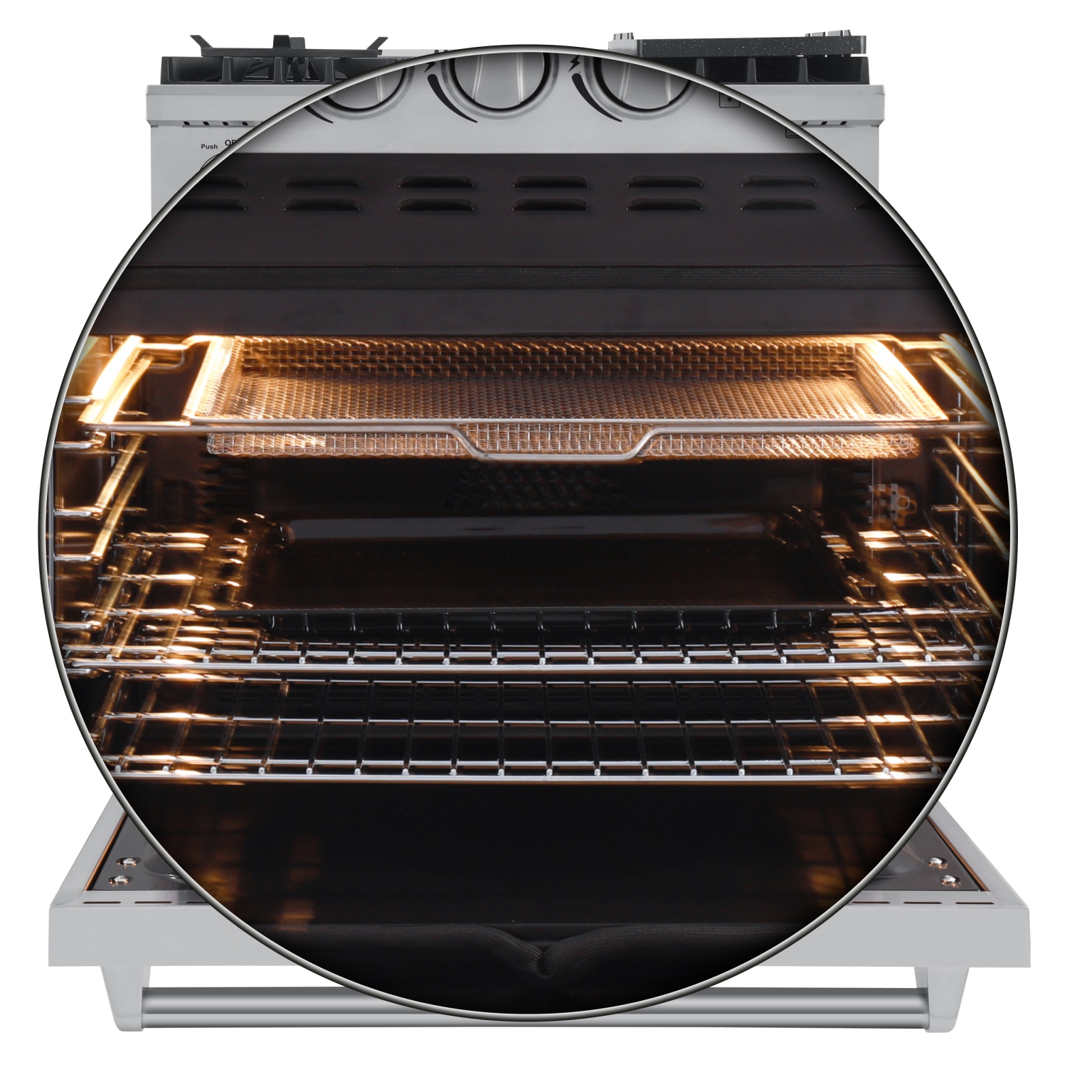 Forno Marco 36-Inch Dual Fuel Range Stainless Steel, 6 Sealed Burners - 67,000 BTU, 5.36 cu.ft. True Convection Oven