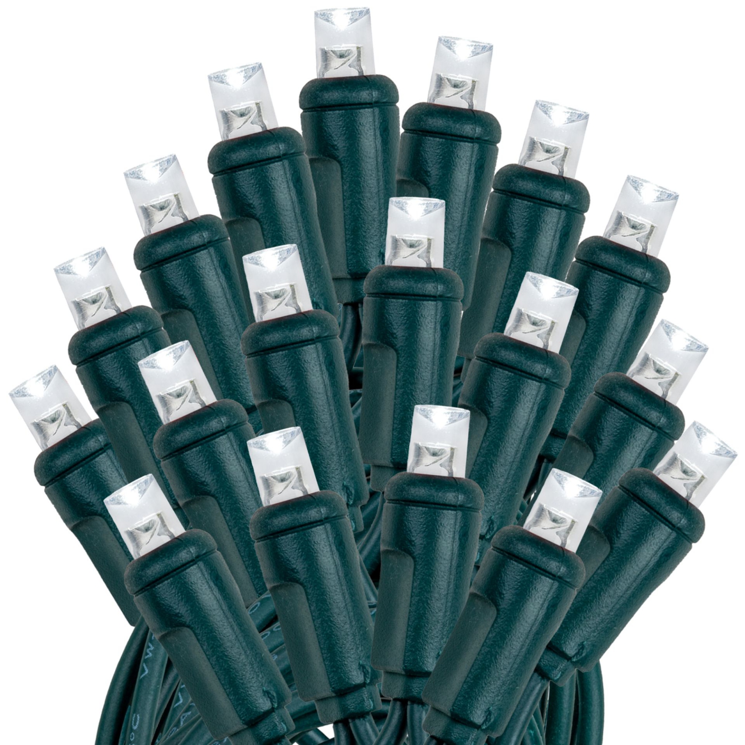 Jeu de 100 mini lumières solaires d'extérieur LED de fantaisie, 50 pieds sur fil vert, ampoules 5&nbsp;mm, fonctionnement automatique du crépuscule à