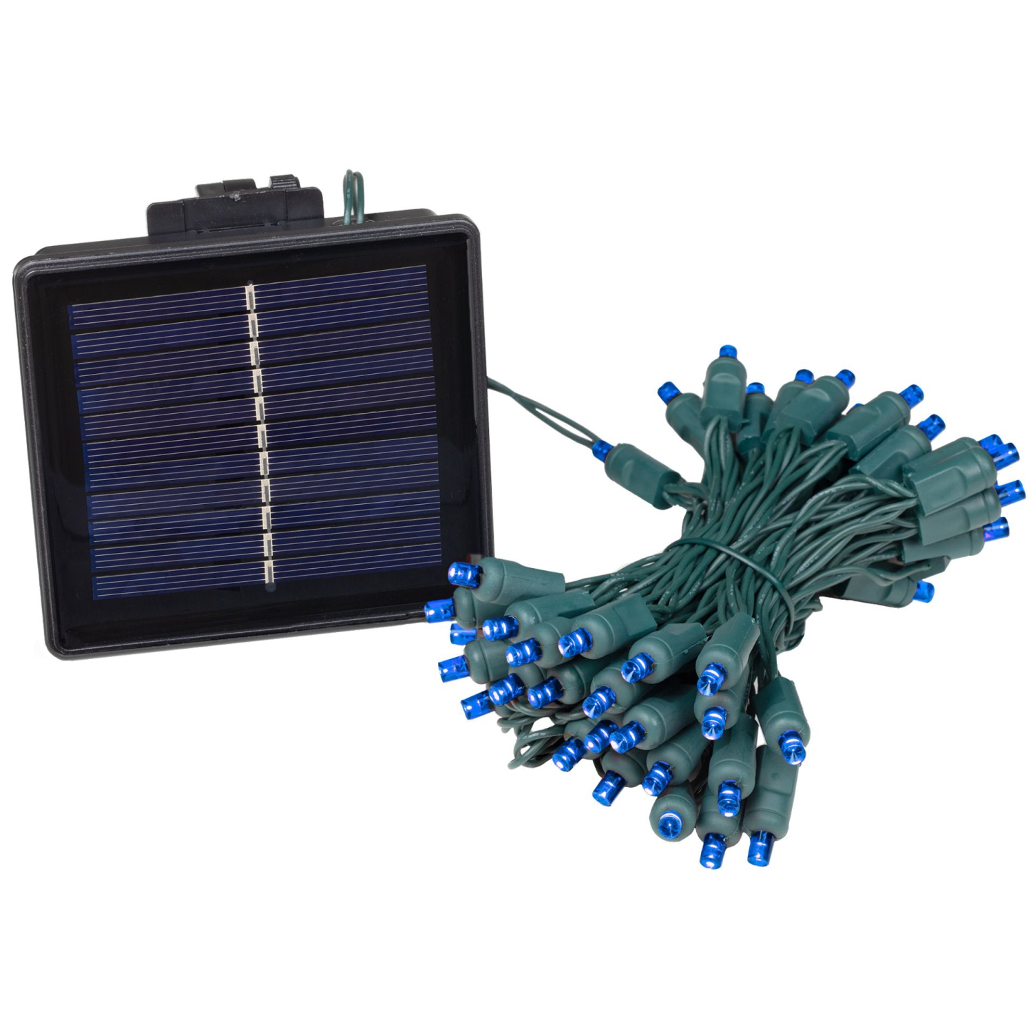 Jeu de 50 mini lumières solaires d'extérieur LED de fantaisie, 12,5 pieds sur fil vert, ampoules 5&nbsp;mm, fonctionnement automatique du crépuscule