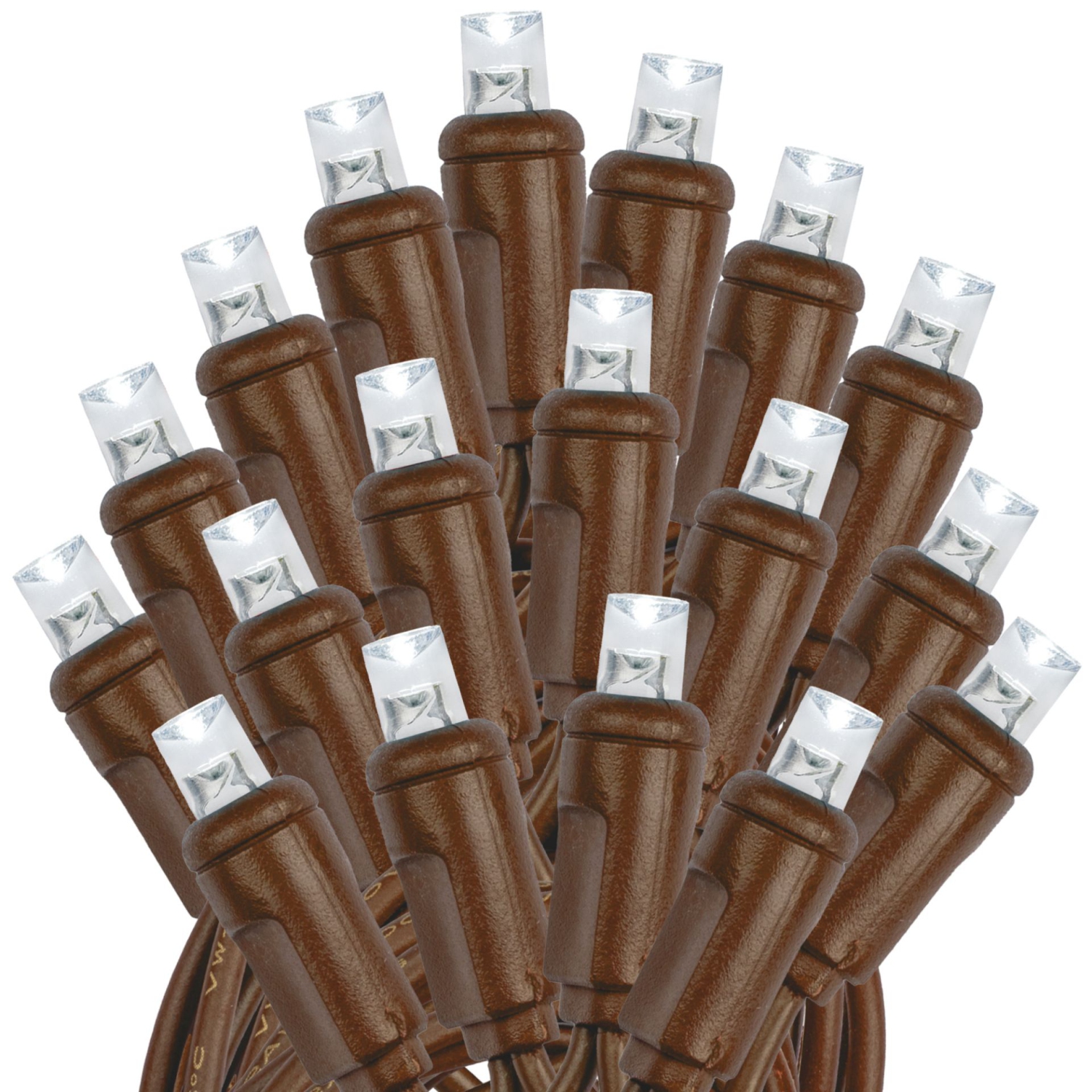 Jeu de 100 mini lumières solaires d'extérieur LED de fantaisie, 34 pieds sur fil brun, ampoules 5 mm, fonctionnement automatique du crépuscule à