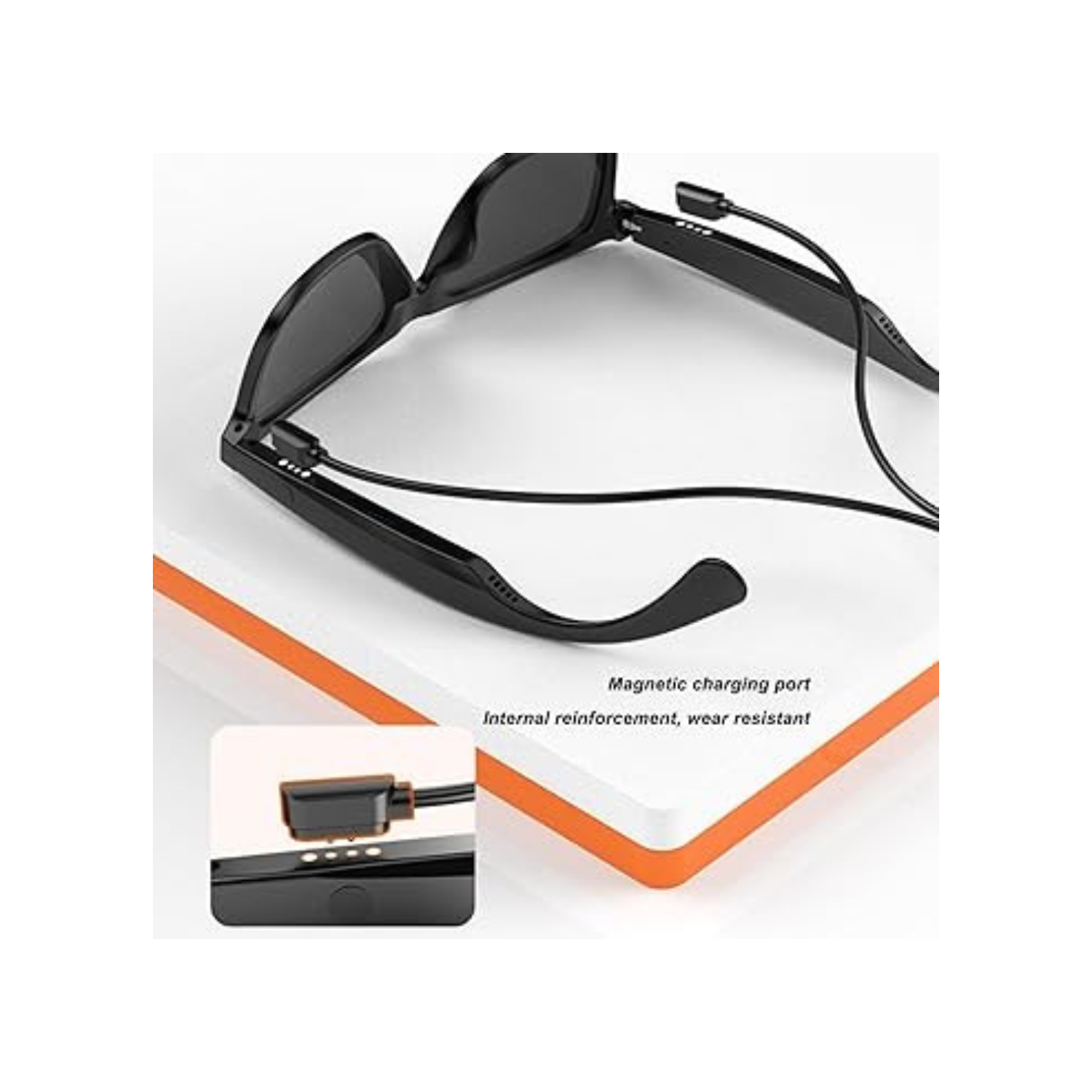 Smart Glasses, Cordless BT Sunglasses with UV400 Protections, Built in Open Ear Speakers and Mic, Music and Hands Calling, for Men Women
