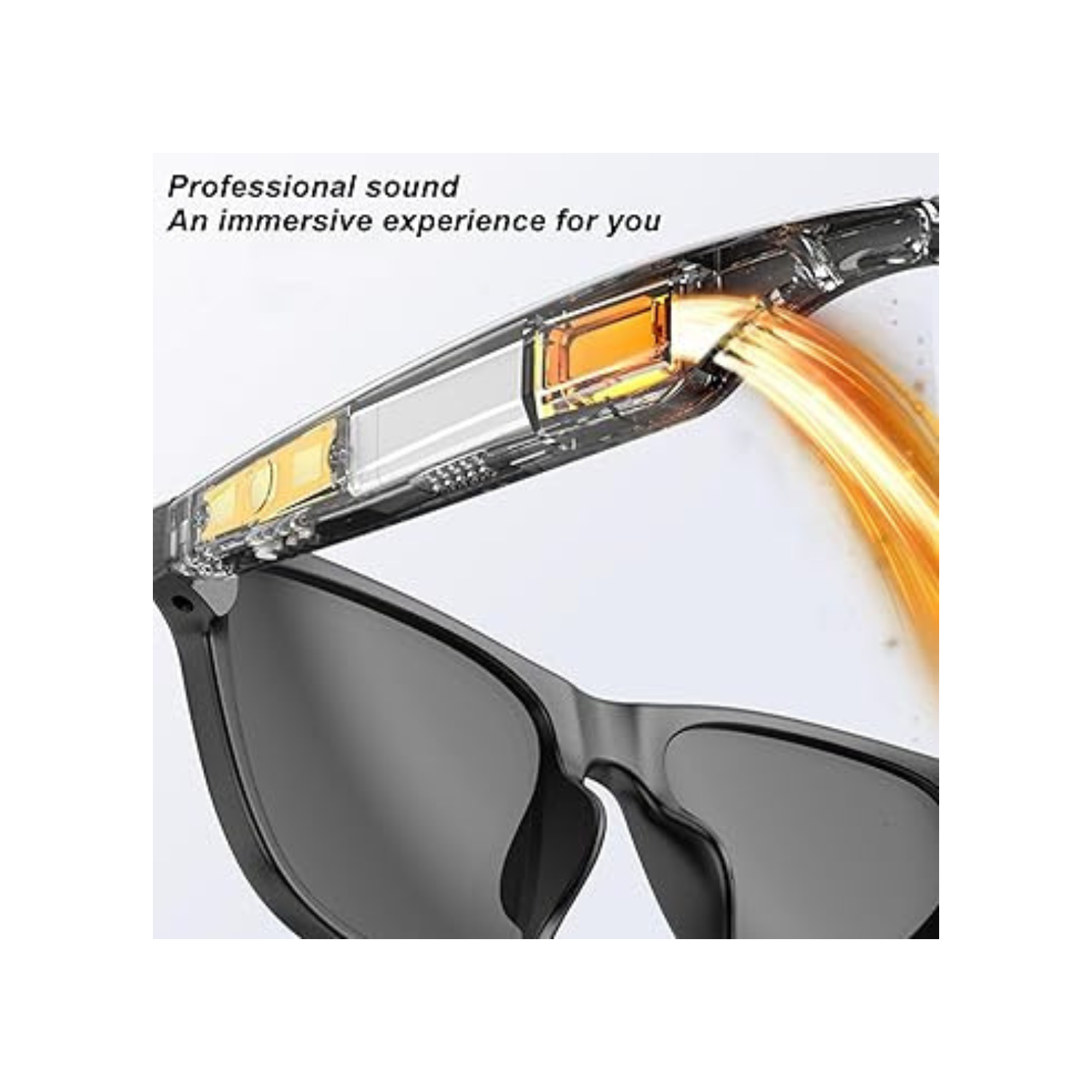 Smart Glasses, Cordless BT Sunglasses with UV400 Protections, Built in Open Ear Speakers and Mic, Music and Hands Calling, for Men Women