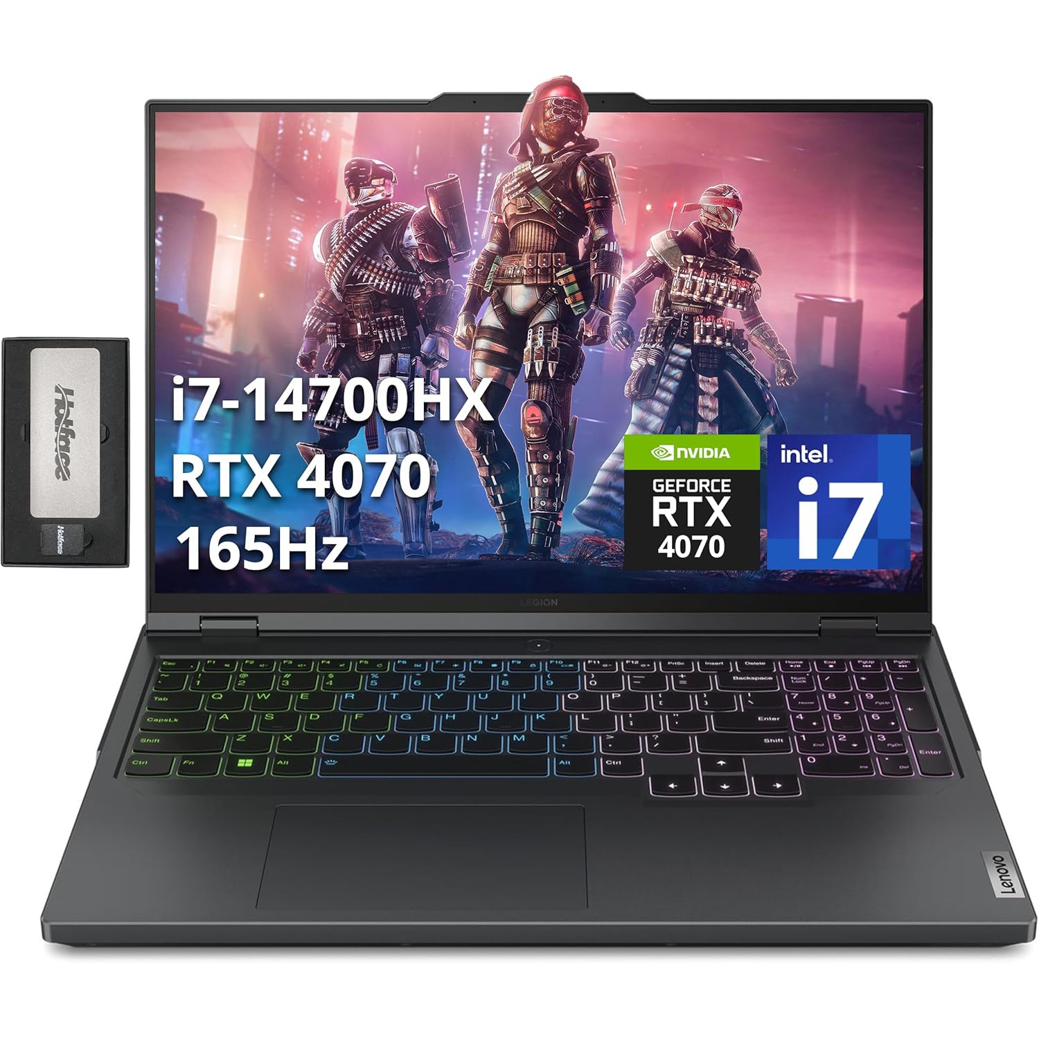 Lenovo Legion Pro 5i Gen 9 16" WQXGA 165Hz Gaming Laptop, Intel i7-14700HX, GeForce RTX 4070, 2TB SSD, 64GB DDR5, RGB Keyboard, WiFi 6E, Win 11, Gray, 256GB Docking Station Set