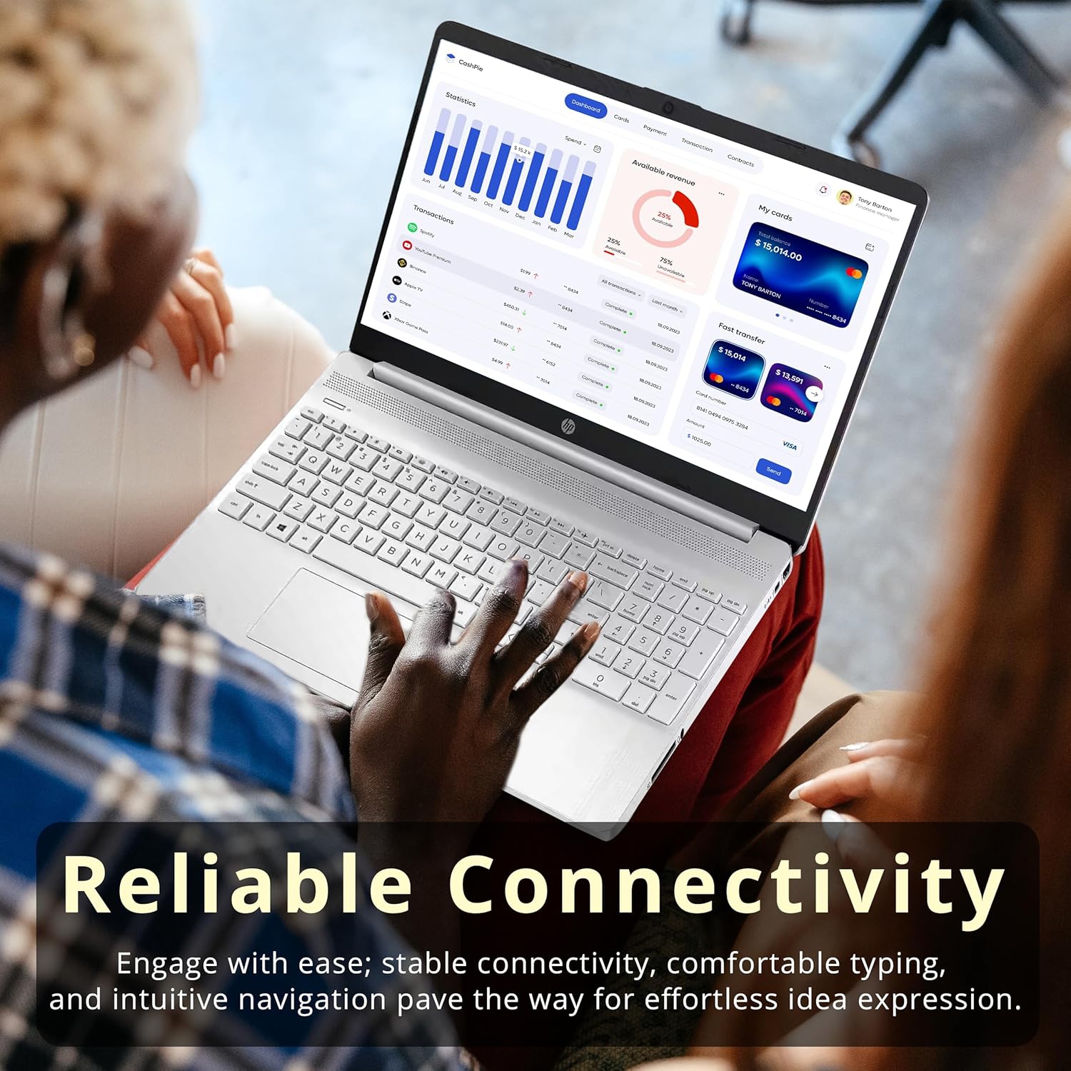 HP – Ordinateur portatif à écran tactile HD de 15,6&nbsp;po, Pentium Gold 7505 Intel, stockage 416&nbsp;Go, mémoire vive 8&nbsp;Go, clavier