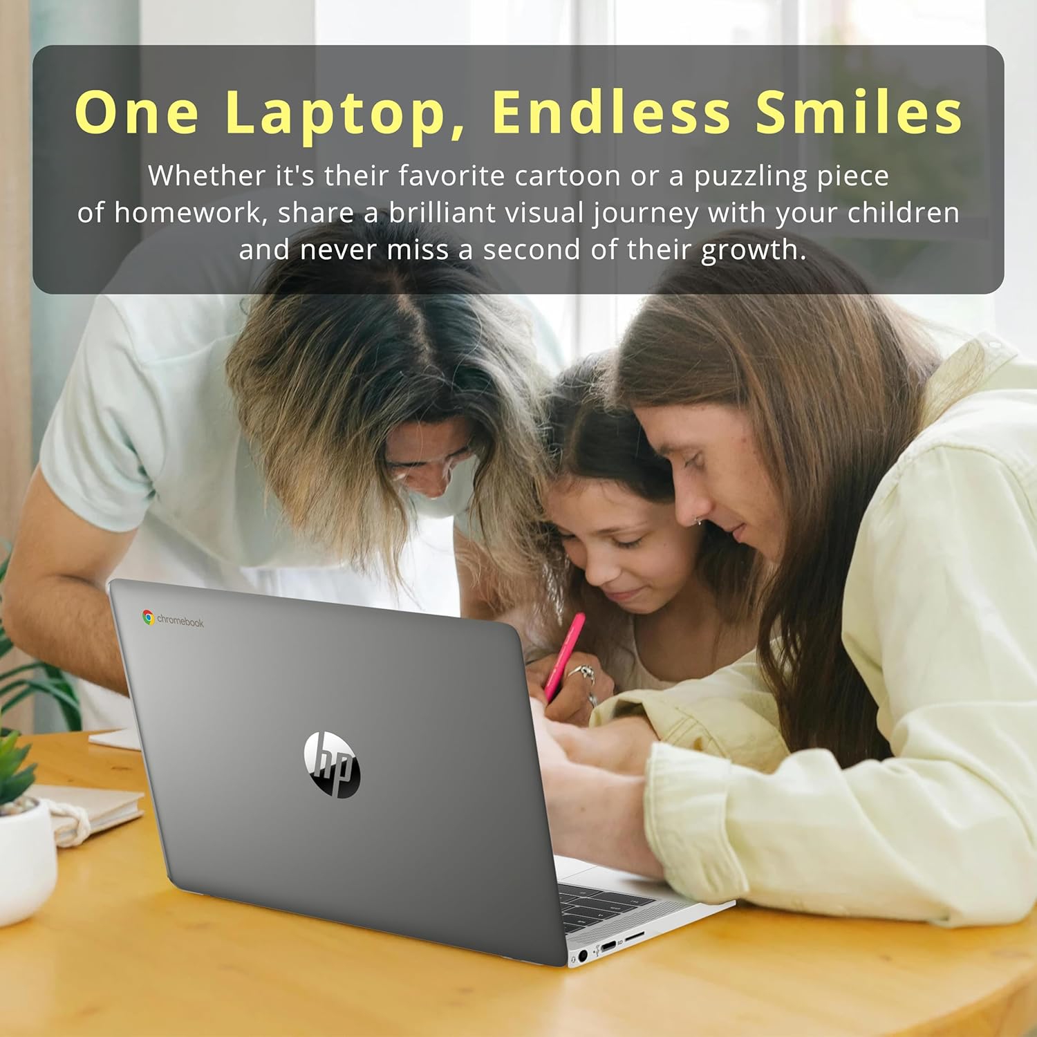 HP Chromebook 14" FHD Anti-Glare Laptop, AMD 3015Ce, 224GB Storage(64GB eMMC+160GB Docking Station), 4GB RAM, AMD Radeon Graphics, 720p HD Camera,