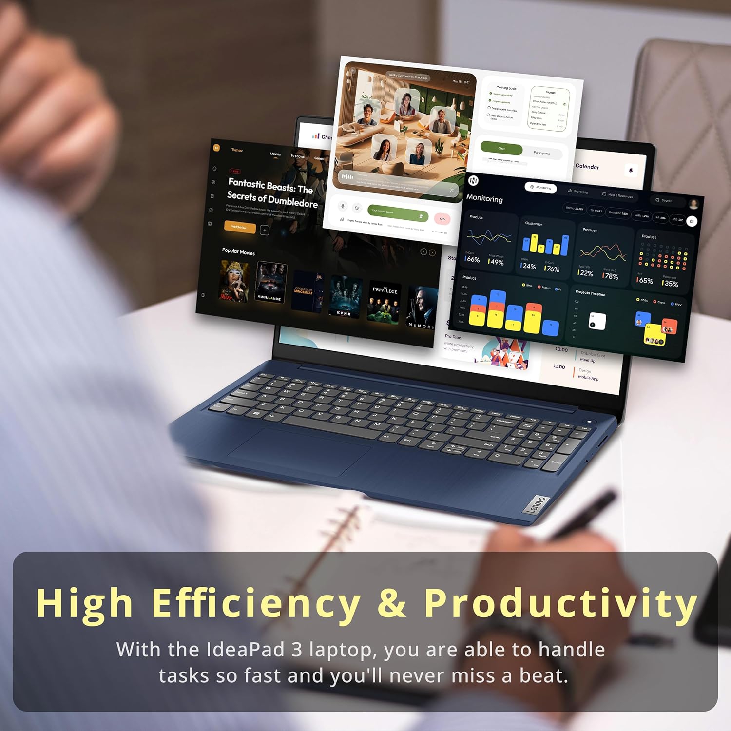 Lenovo IdeaPad 5 15.6" FHD Laptop, AMD Ryzen 7 5825U Processor, 672GB Storage, 8GB RAM, AMD Radeon Graphics, Number Pad, Backlit Keyboard, Windows