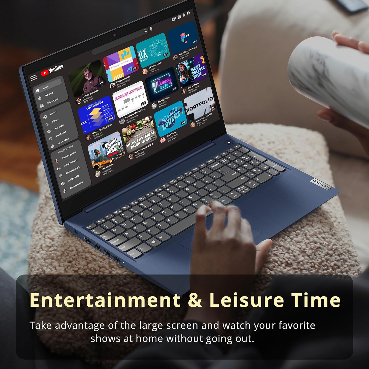 Lenovo IdeaPad 5 15.6" FHD Laptop, AMD Ryzen 7 5825U Processor, 672GB Storage, 8GB RAM, AMD Radeon Graphics, Number Pad, Backlit Keyboard, Windows