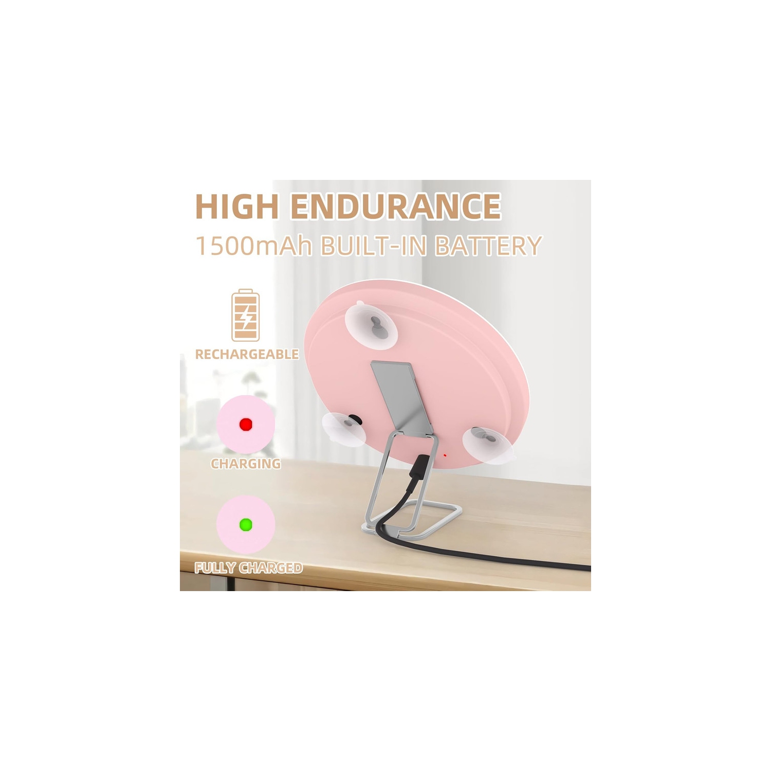 6'' Makeup Magnifying Mirror, Lighted Makeup Mirror with Magnification 30x Travel Magnifying Mirror, 30X High Magnifying Mirror with 3 Suction Cups &