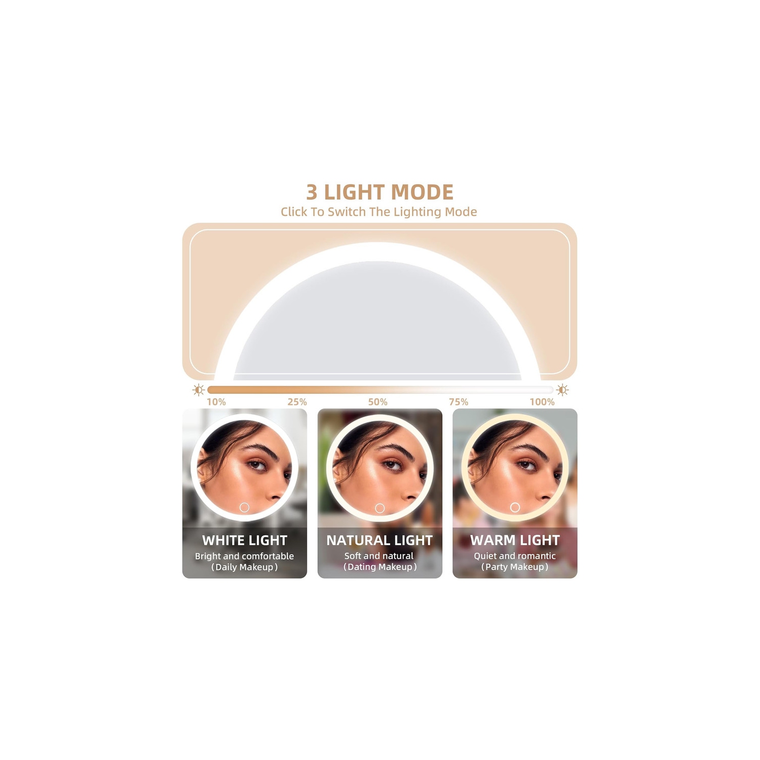 6'' Makeup Magnifying Mirror, Lighted Makeup Mirror with Magnification 30x Travel Magnifying Mirror, 30X High Magnifying Mirror with 3 Suction Cups &