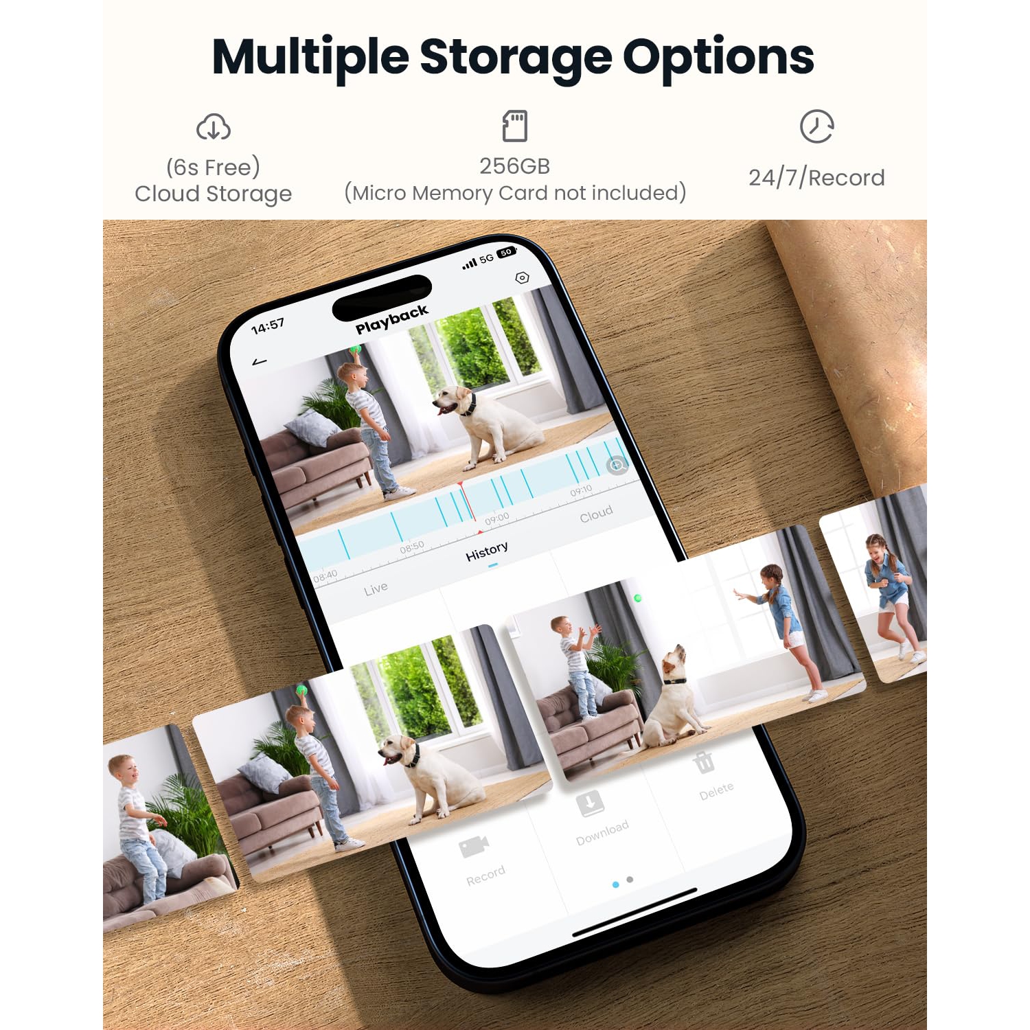 ieGeek 5MP Indoor Security Camera,5G&2.4G WiFi Baby Monitor Pet Cameras,Video Cam with Phone App,Smart Motion Sensor,Auto Tracking,360°PTZ Dog