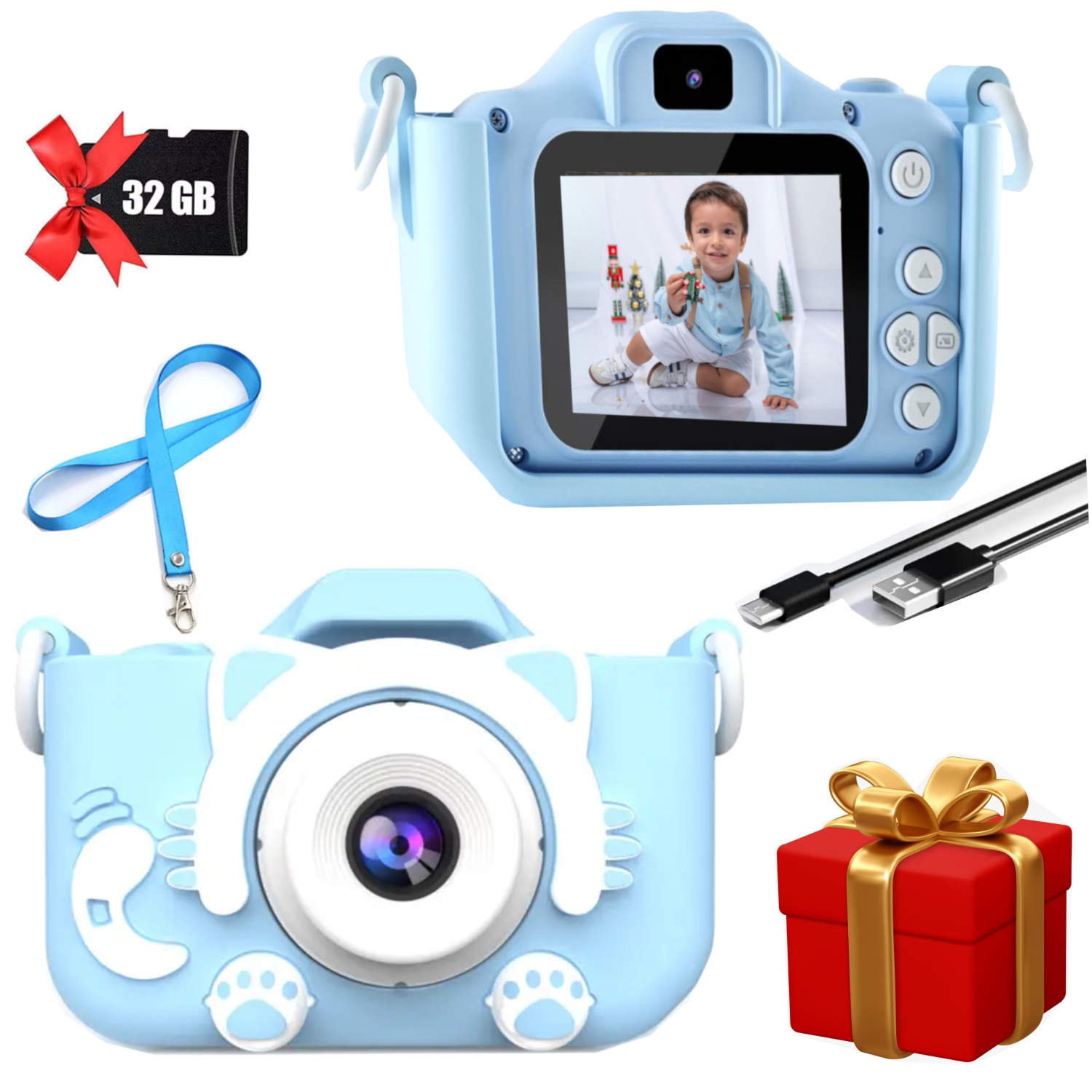 Appareil photo numérique pour enfants de MAKATA 48&nbsp;Mpx avec jeux vidéo HD et musique MP3, caméra jouet amusante pour enfants de moins de 13 ans,