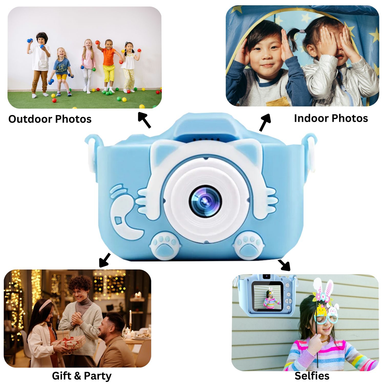 Appareil photo numérique pour enfants de MAKATA 48&nbsp;Mpx avec jeux vidéo HD et musique MP3, caméra jouet amusante pour enfants de moins de 13 ans,