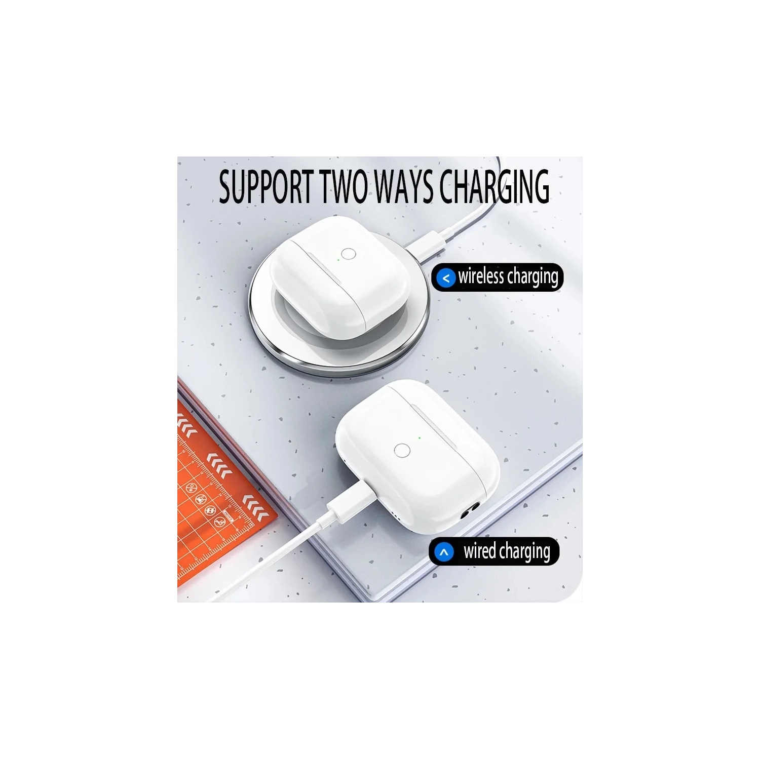 Replacement Wireless Charging Box for Original headphones Airpods Pro 1 2 3 Bluetooth Earphone 680mAh Battery Charger Case