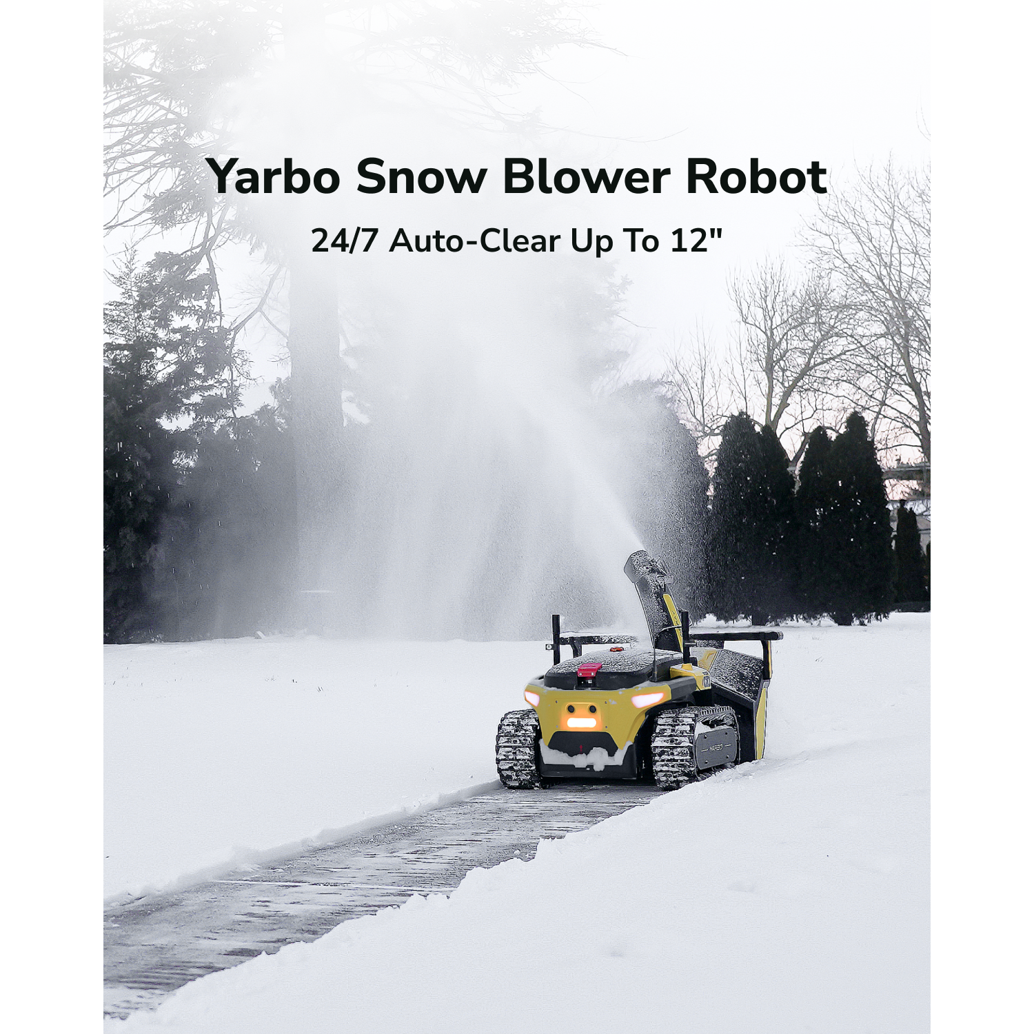 Tondeuse robot YARBO avec souffleuse à feuilles et design modulaire, cartographie à IA multizone, vision IA et RTK pour la navigation