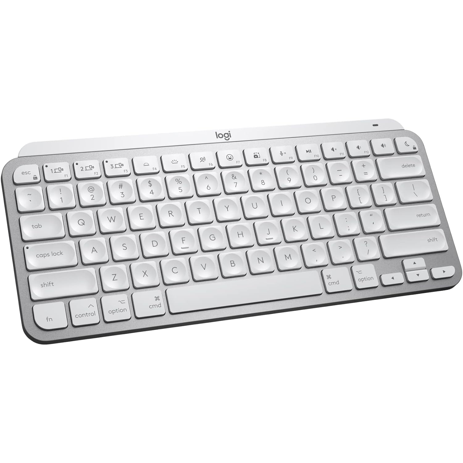 Logitech MX Keys Mini for Mac Minimalist Wireless Illuminated Keyboard, Compact, Bluetooth, Backlit Keys, USB-C, Metal Build, Compatible with MacBook,iMac,iPad - Pale Grey