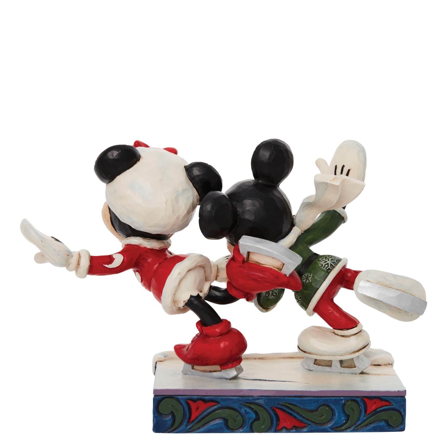 Enesco Jim Shore Disney Traditions Minnie and Mickey Mouse Ice Skating Figurine, 7 x 5 x 3 Inch, Multicolor