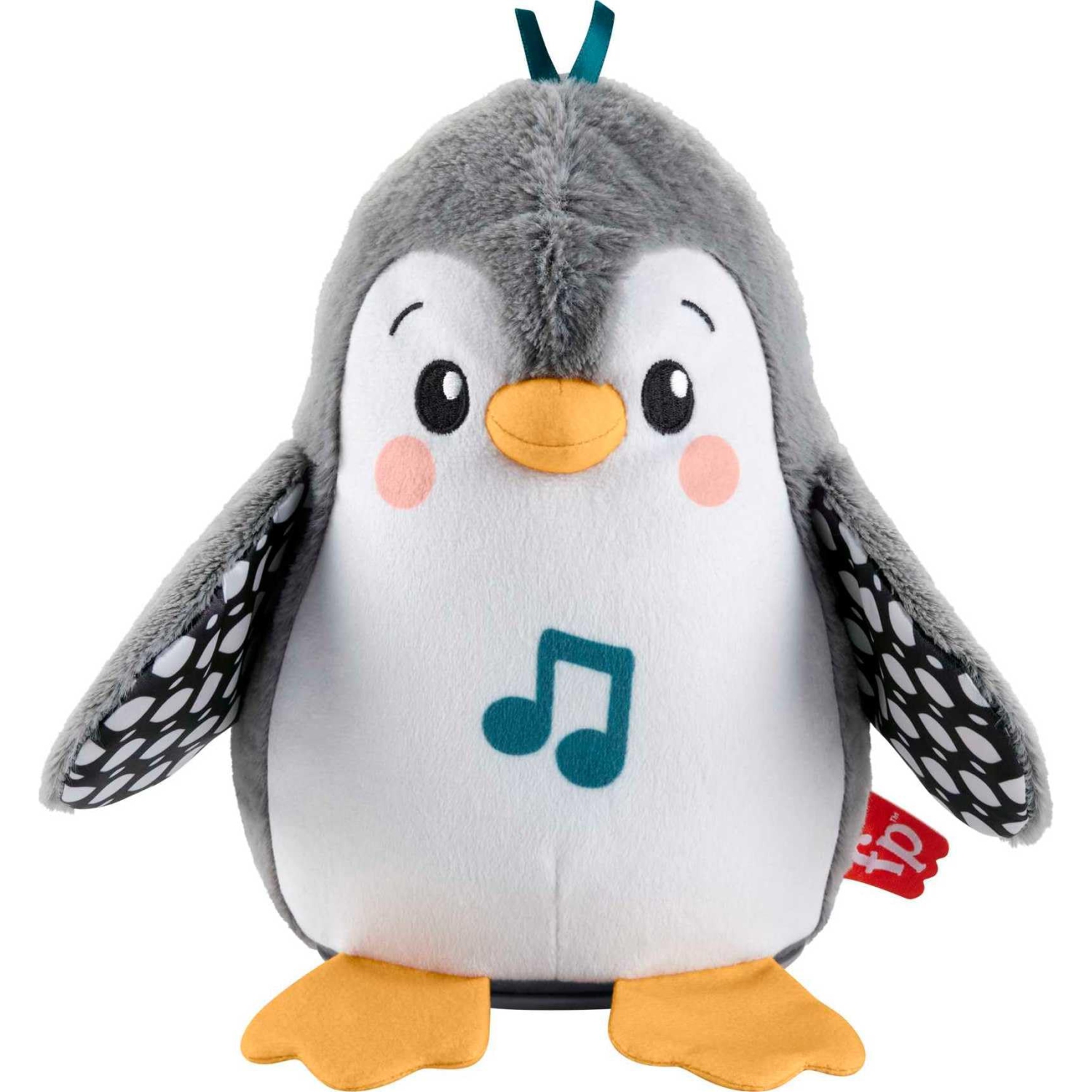 Fisher-Price Baby Tummy Time Toy Flap Wobble Penguin, Plush with Music Motion for Sensory Play Newborns Ages 0+ Months
