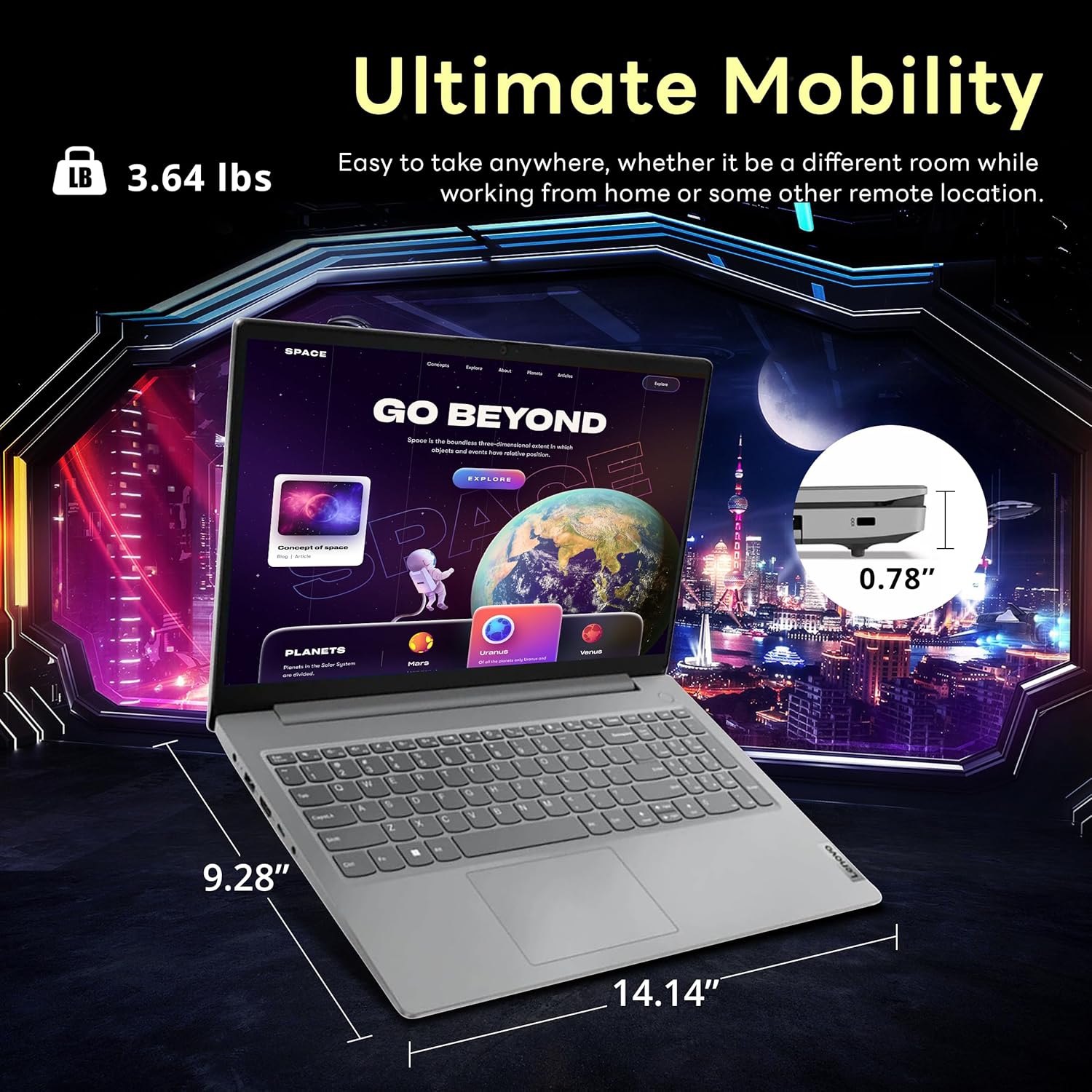 Lenovo V15 G4 AMN 15.6" FHD Laptop, AMD Ryzen 5 7520U, 1.16TB Storage(1TB SSD+160GB Docking Station Set), 8GB LPDDR5, AMD Radeon 610M Graphics, HD