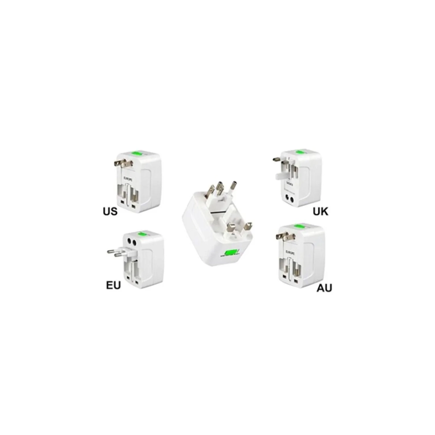 2 – Adaptateur de voyage universel à recharge USB tout-en-un pour convertisseur d'alimentation CA international de voyage, prise EU